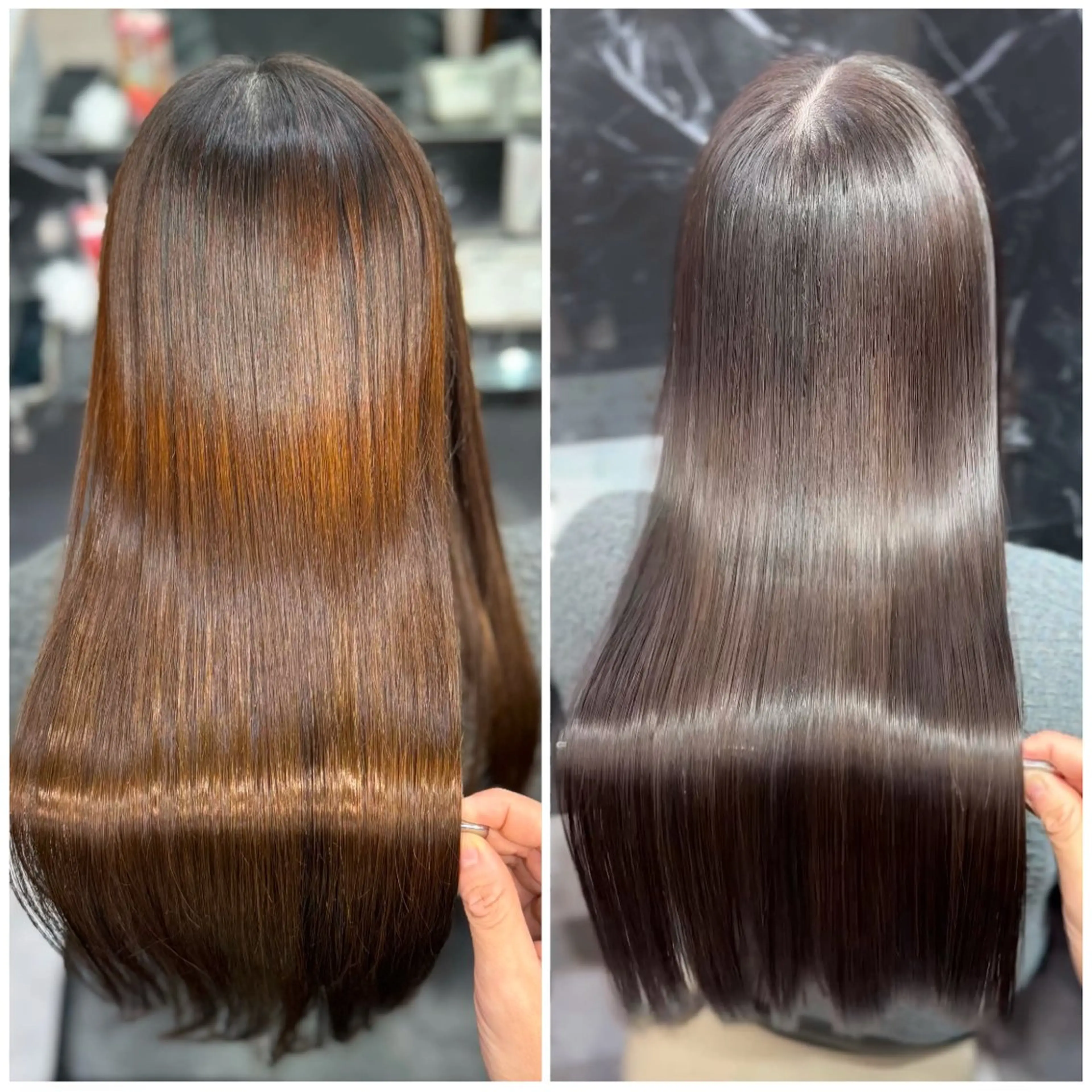 ロング ヘアカラー トリートメント JIN|乾かしただけ 美髪矯正本格髪質改善のヘアスタイル