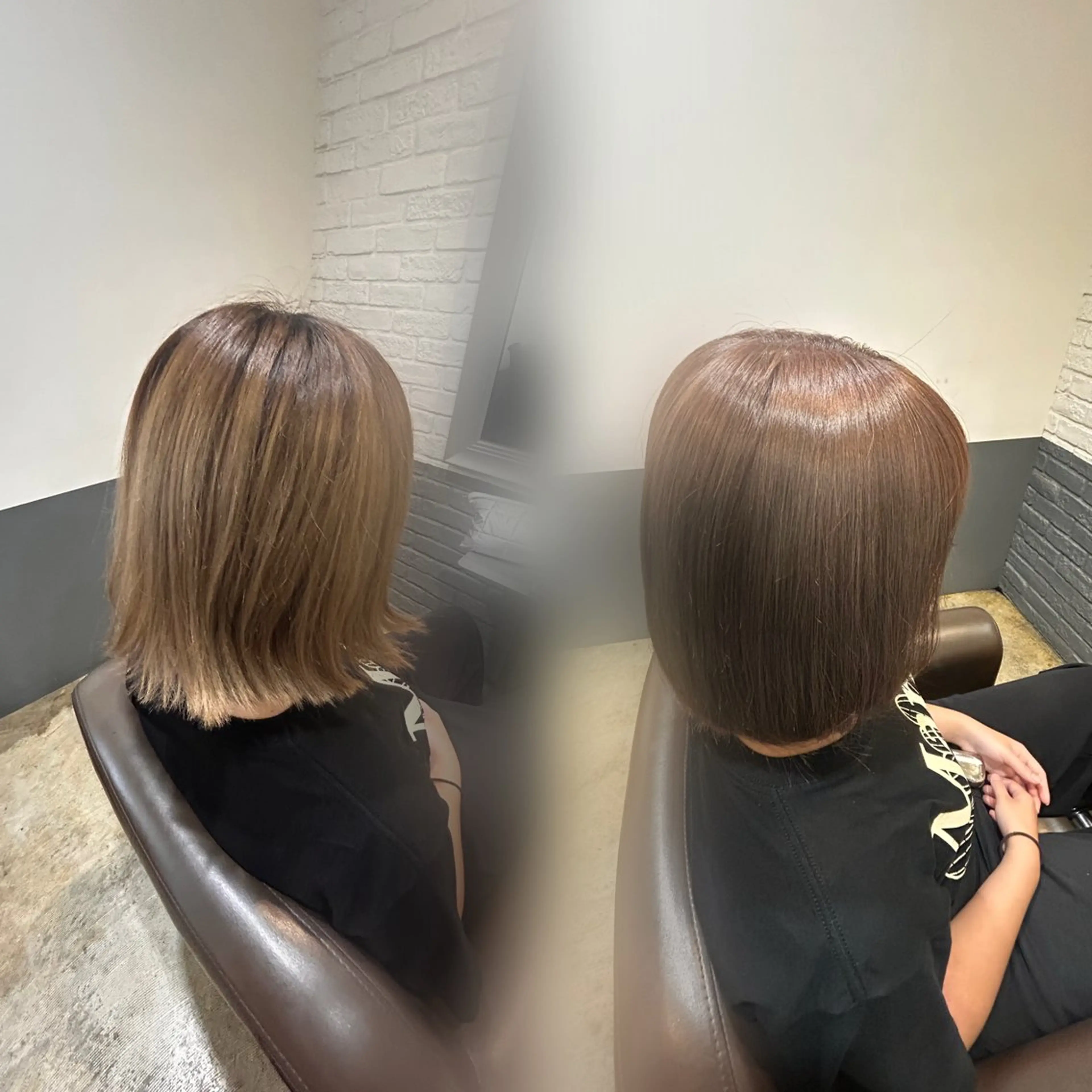 カット+全体カラー+グローバルミルボン1stepトリートメント ⚠️現金のみの写真
