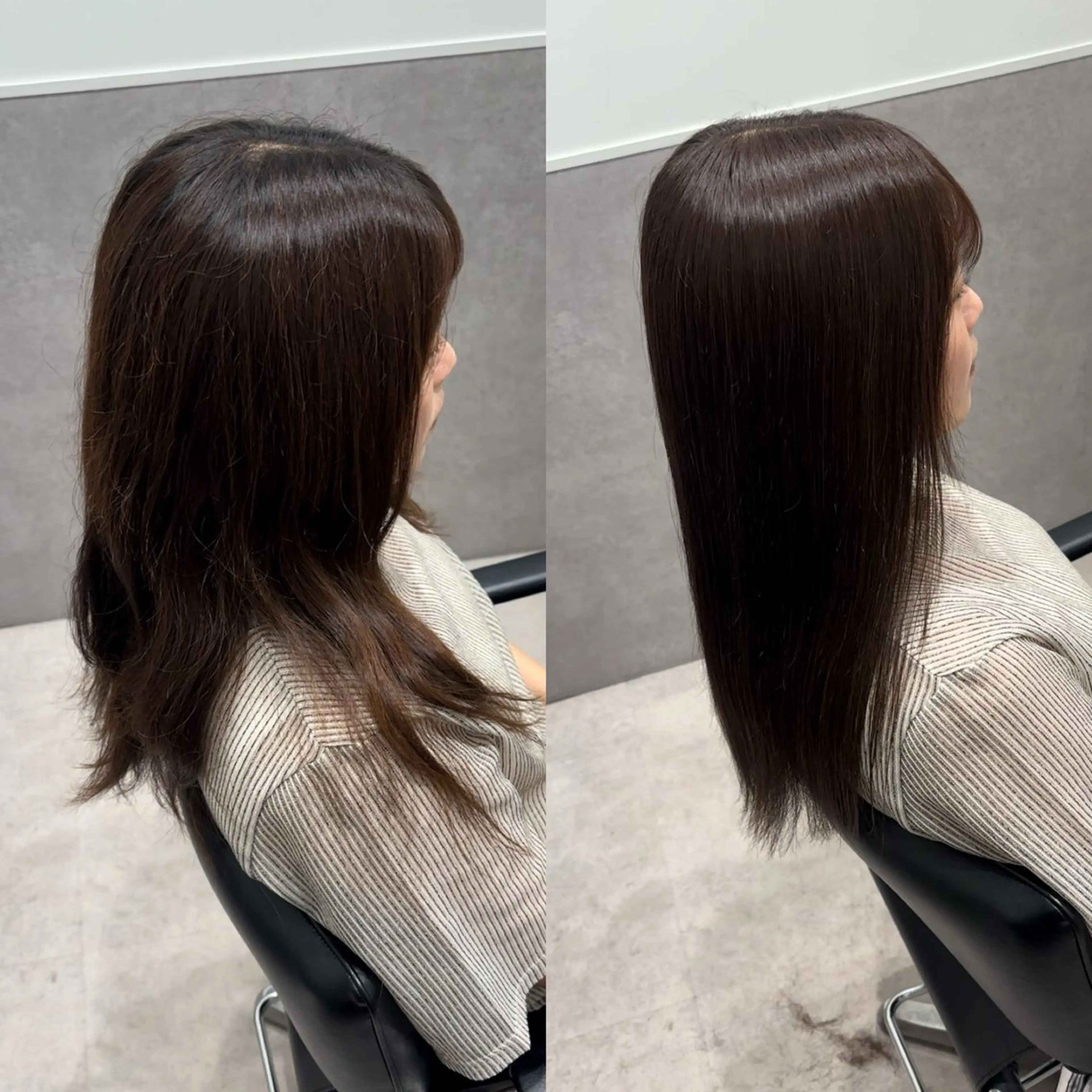 セミロング カラー グレージュ 髪質改善 トリートメント カット ヘアカラー トリートメント GOTODAY  SHAiRE SALON　新宿Aura店所属・髪質改善ヘアケア 艶髪特化/上田のヘアスタイル