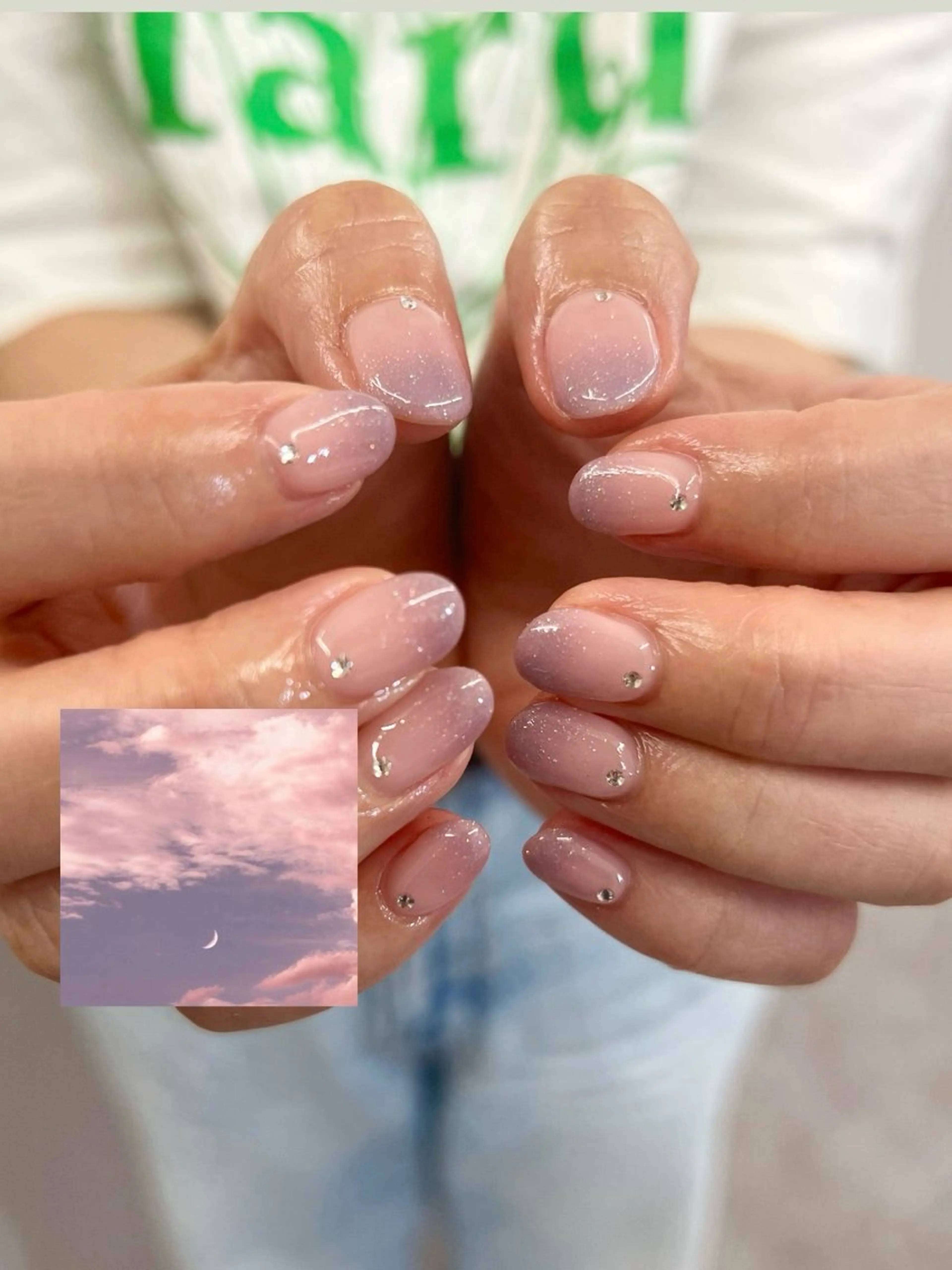 ネイル ジェルネイル グラデーション キラキラネイル マグネットネイル ニュアンスネイル ハンドネイル ハンドケア Bana_ Nailのネイルデザイン