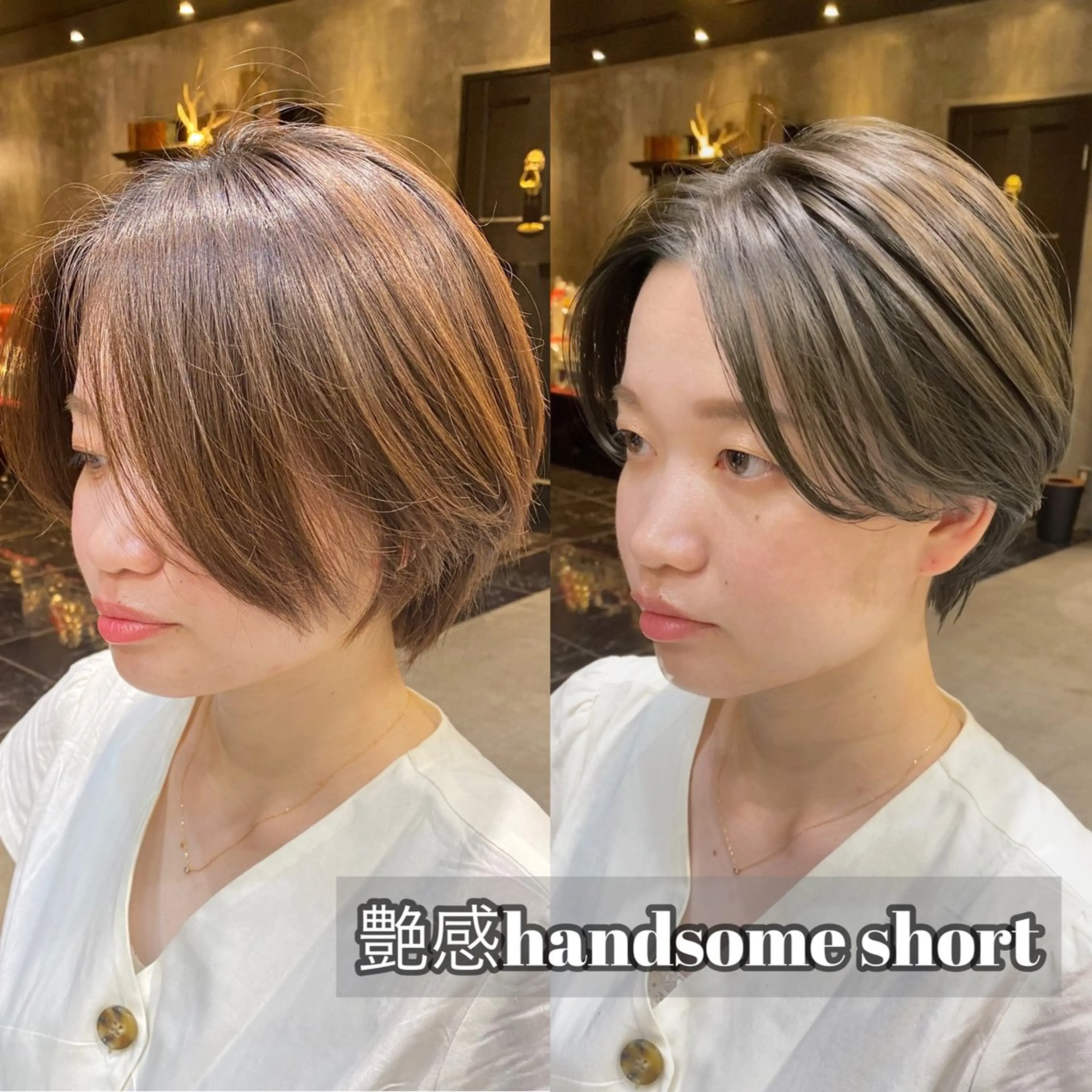ショート カラー ハンサムショート グレージュ カーキグレージュ ショートヘア ブリーチなしダブル カラー🧸🐺陽介のヘアスタイル
