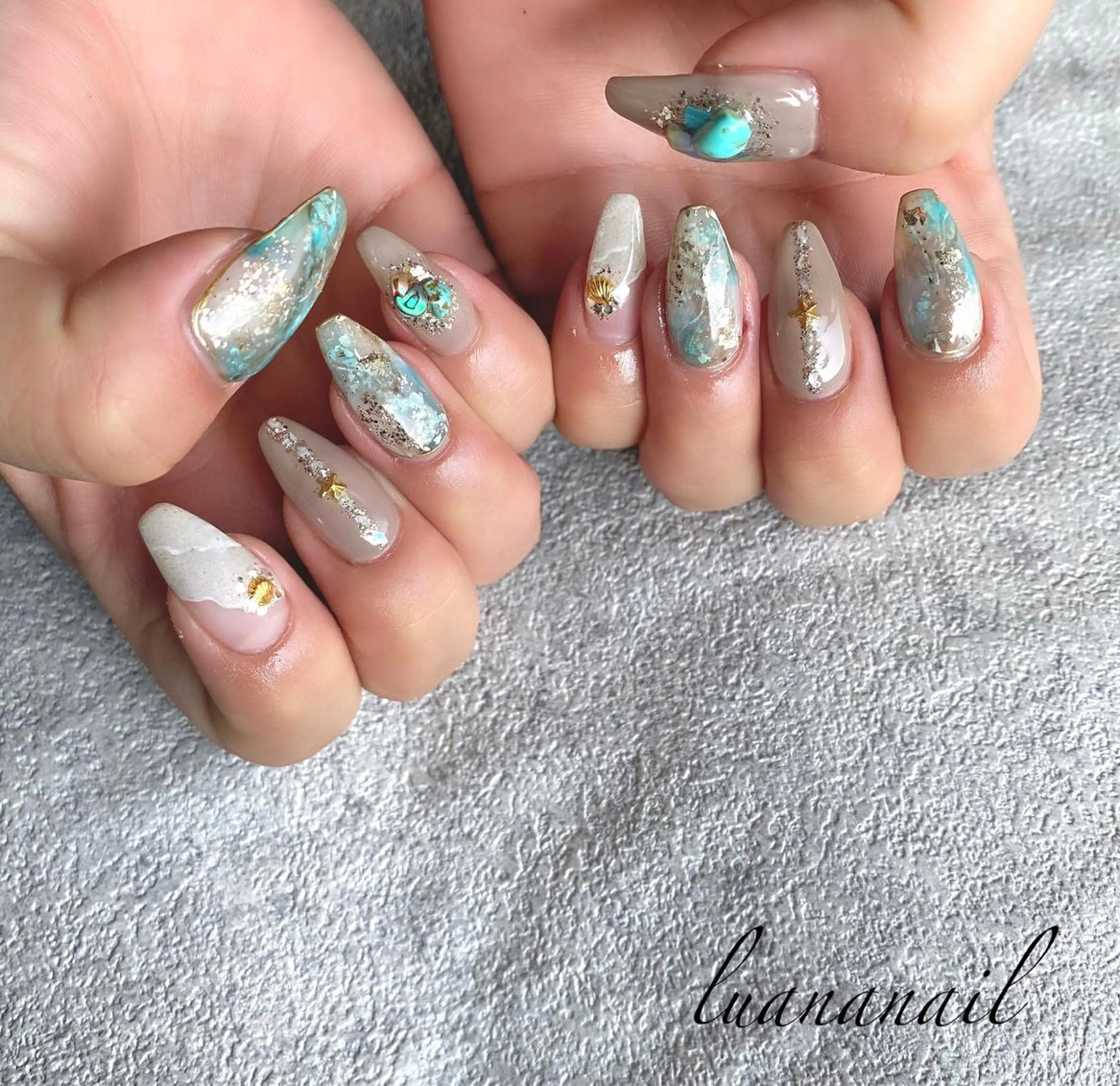 ネイル 大理石ネイル(マーブル) ハンドネイル luana nailのネイルデザイン