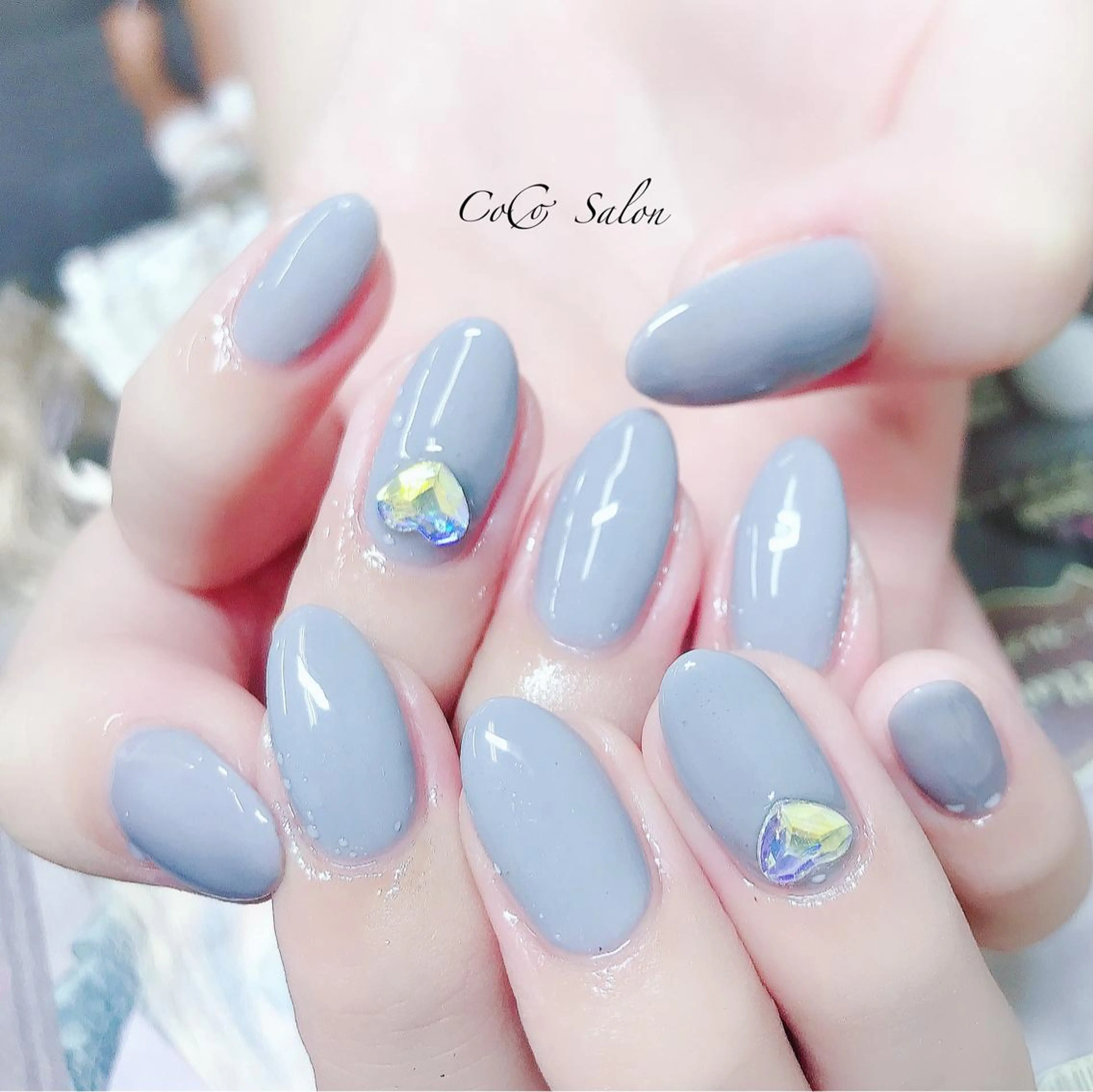 ネイル 長さ出し ジェルネイル ハート オフィスネイル ワンカラーネイル CoCoSalon ネイル/まつ毛予約のネイルデザイン
