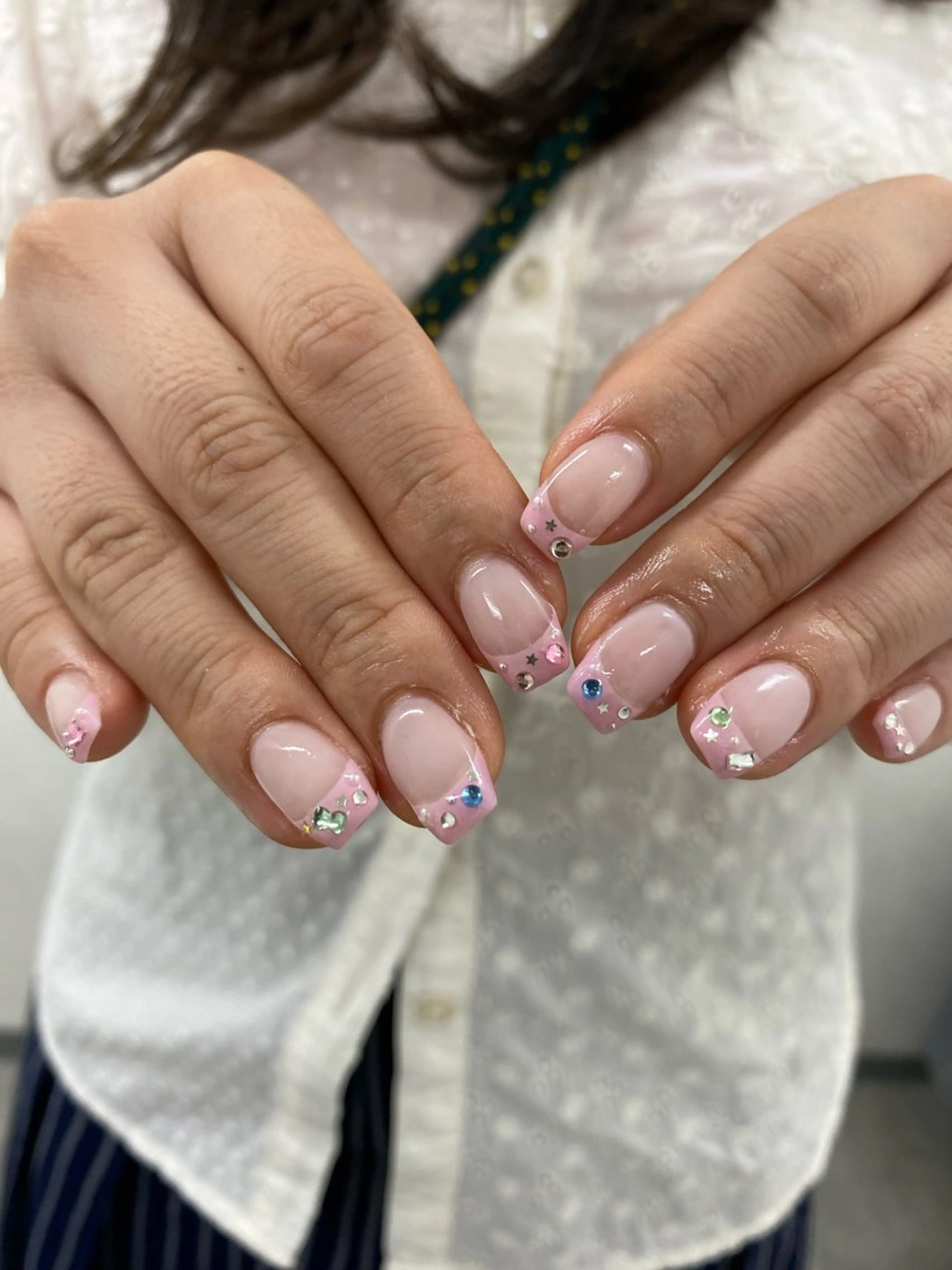 ネイル アートネイル フレンチネイル 持ち込み REINA ルレイル心斎橋のネイルデザイン