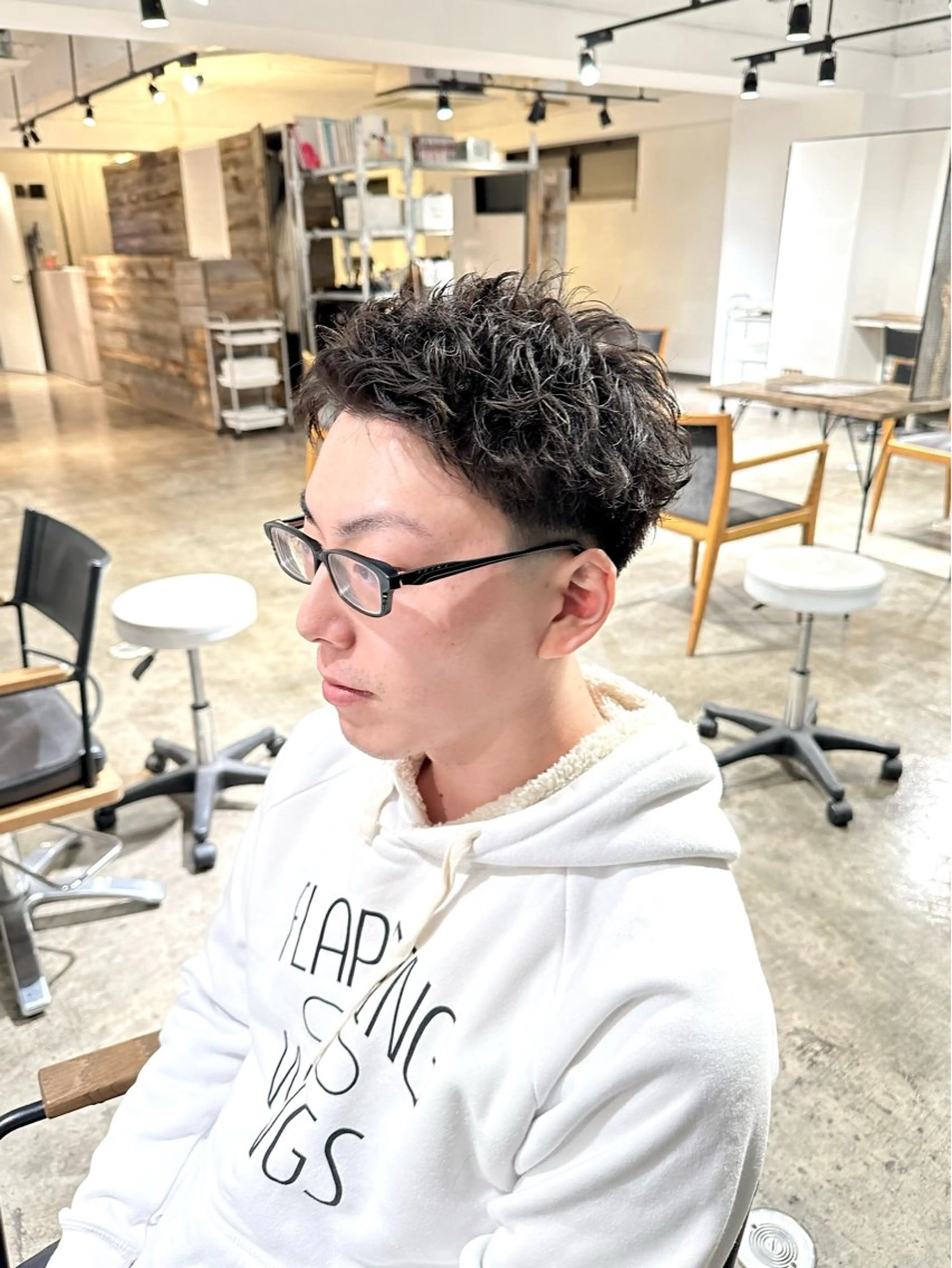 メンズ フェードカット メンズパーマ スパイキーショート カット パーマ トリートメント 骨格補正施術/メンズ 専門美容師/YUYAのヘアスタイル