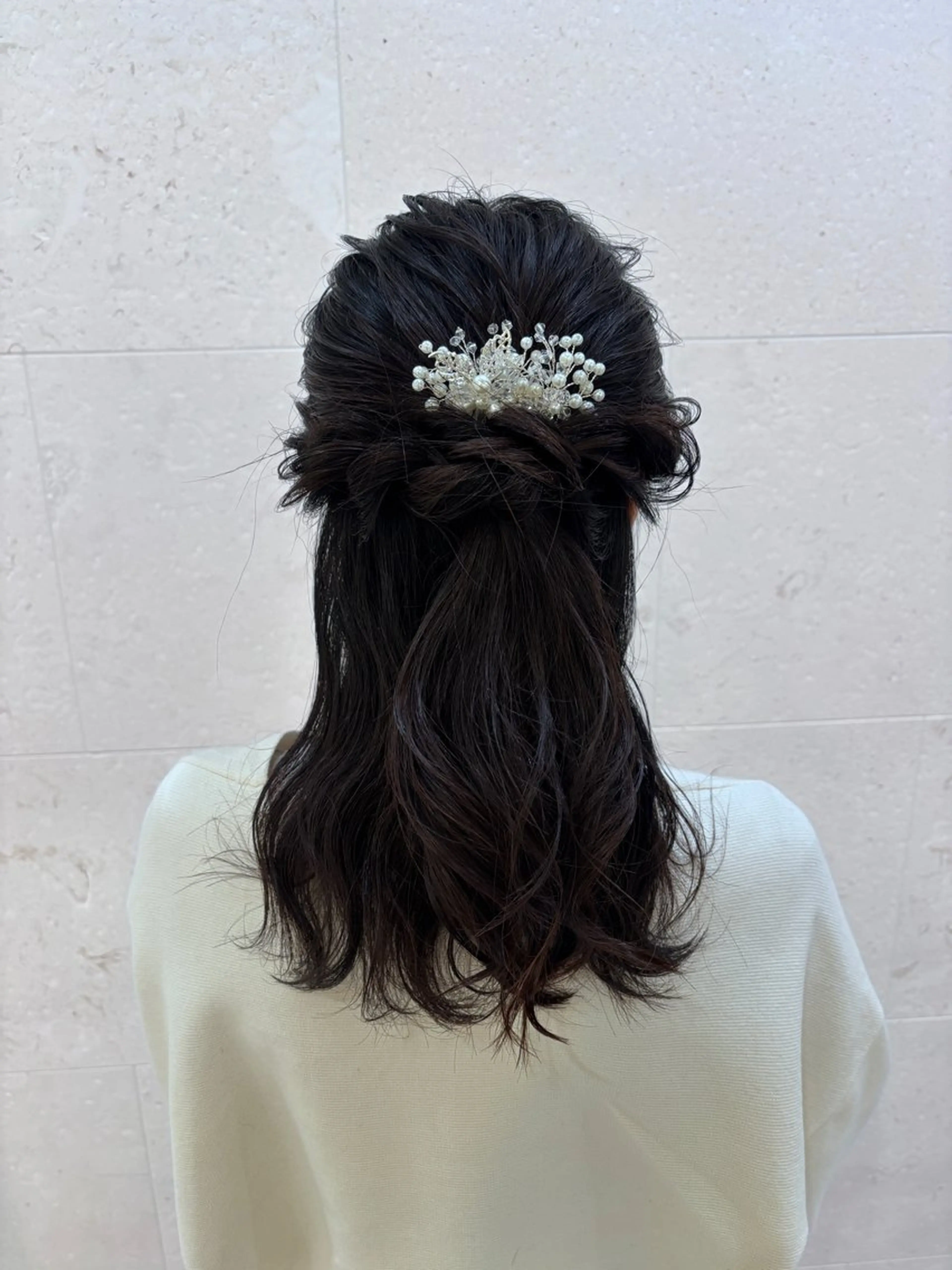 ヘアアレンジ ハーフアップ ヘアセット 🫧Shanti🫧 ばんだいのヘアスタイル