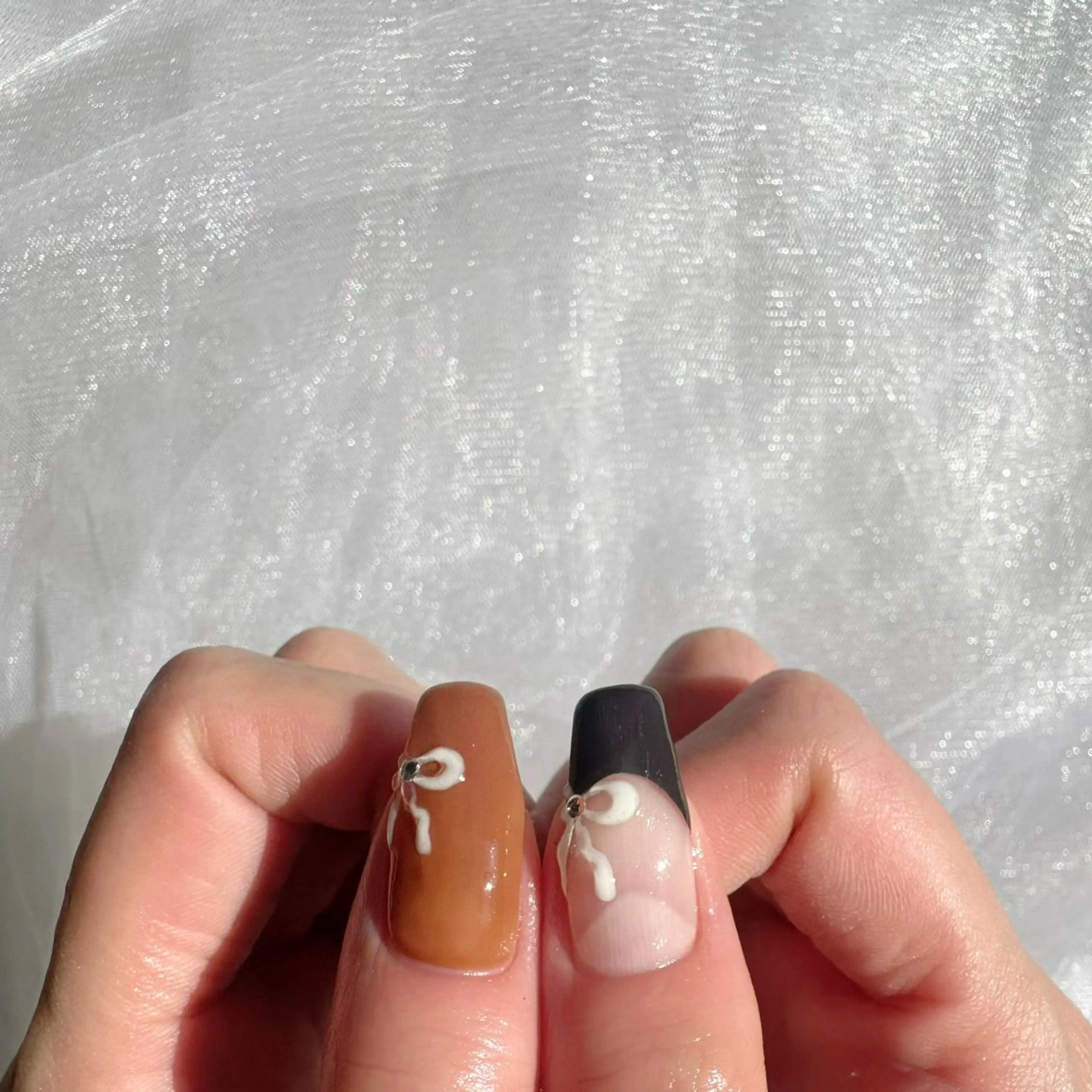 ネイル ブラウン フレンチネイル 氷ネイル・うるうるネイル 韓国ネイル ニュアンスネイル 🪞KAPE NAIL 🪞のネイルデザイン