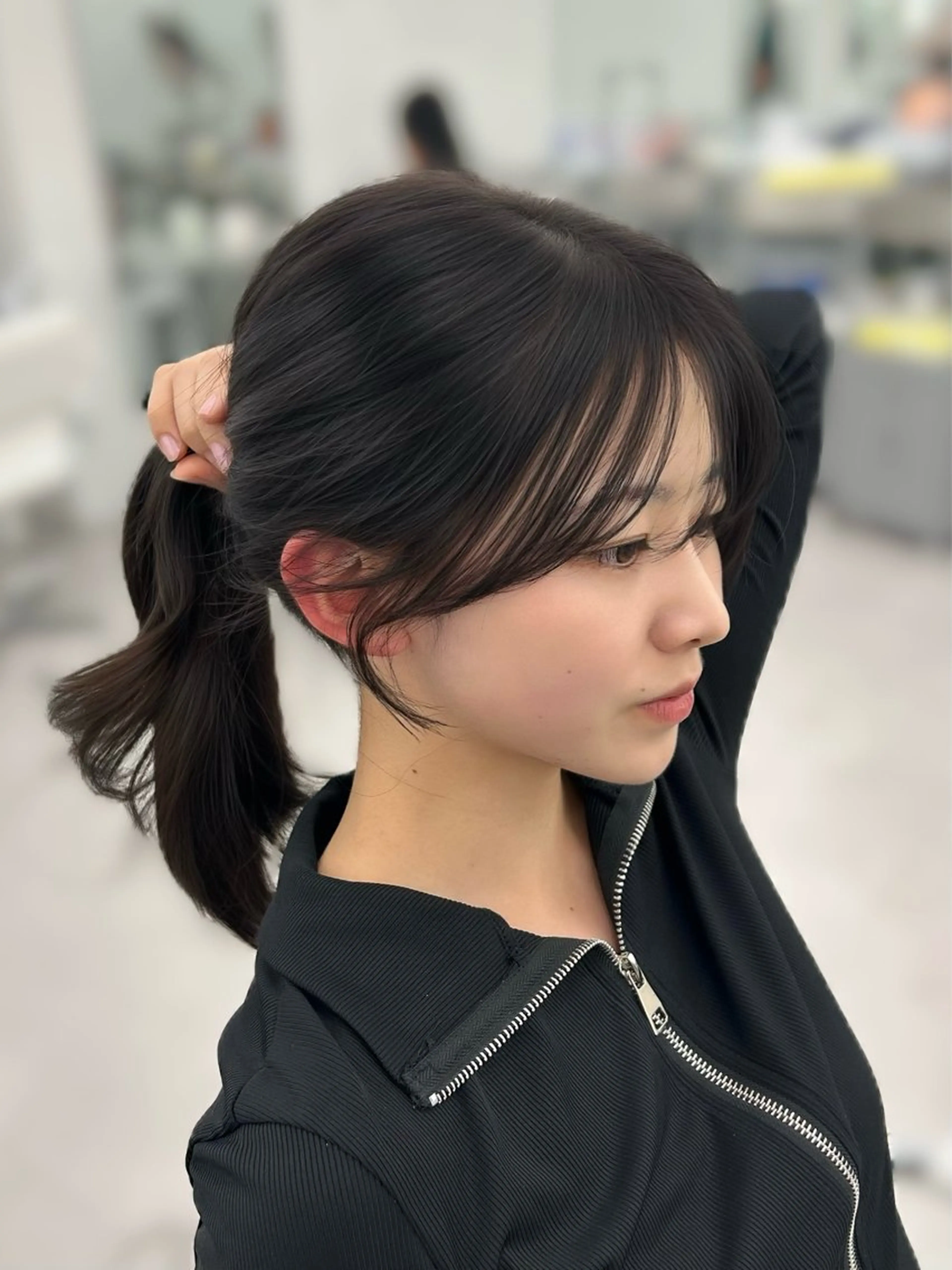 セミロング レイヤーカット 小顔カット カット 加藤 優里のヘアスタイル