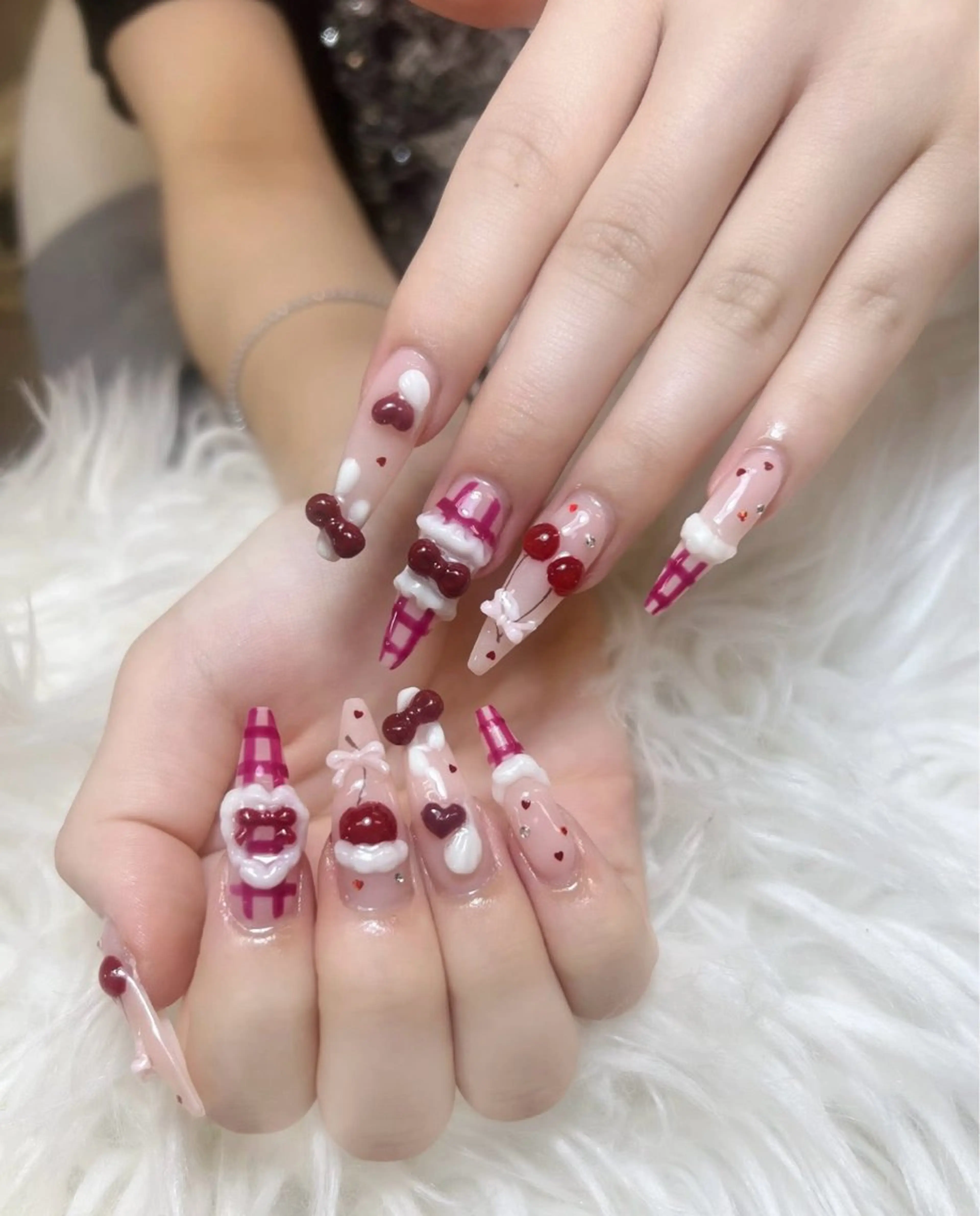 ネイル アートネイル オーロラネイル チークネイル 長さ出し フットネイル ハンドネイル Chan nailsのネイルデザイン