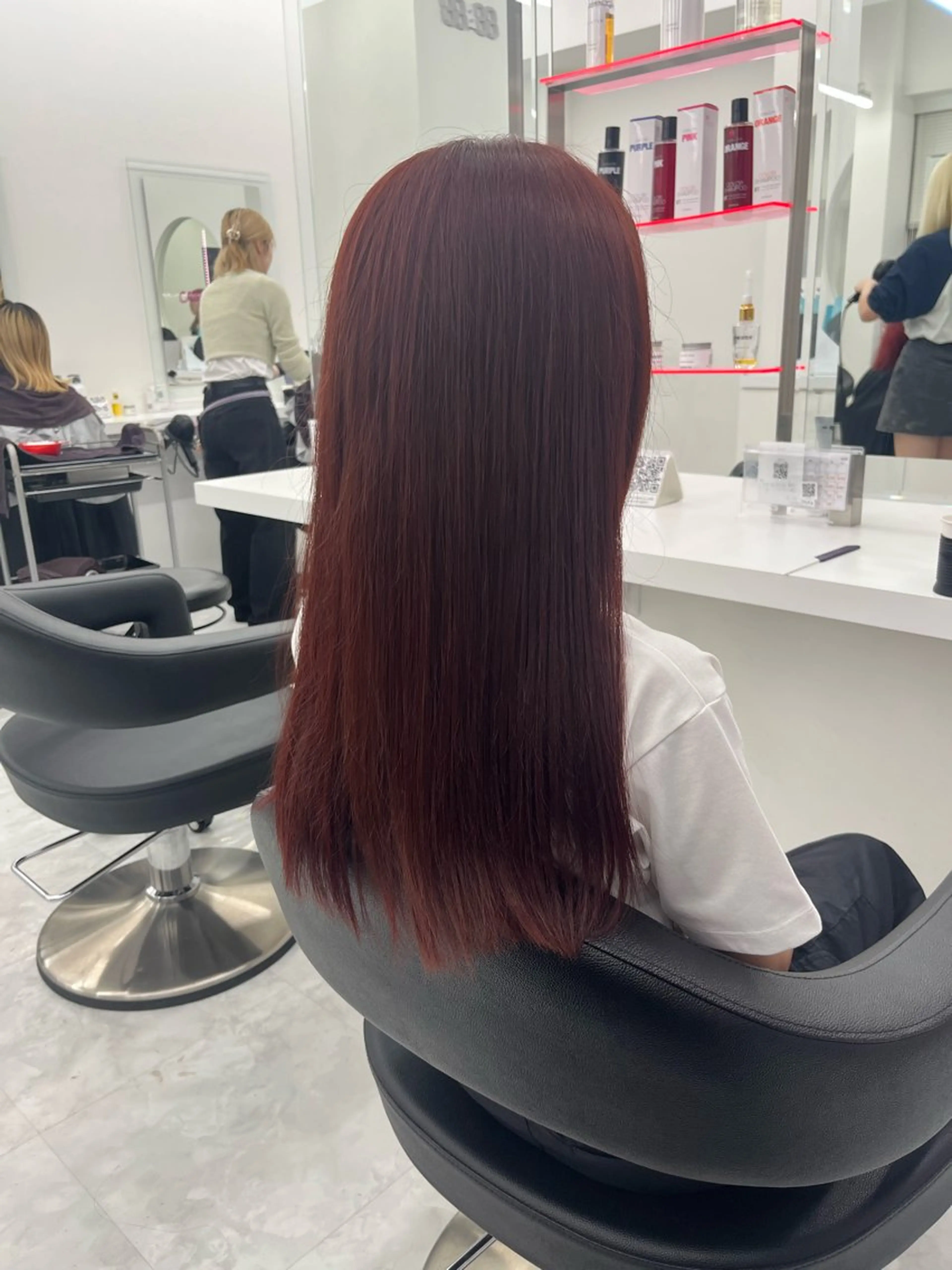 ロング カラー カシス レッドカラー 💖トレンド夏 カラー💖FUTAのヘアスタイル