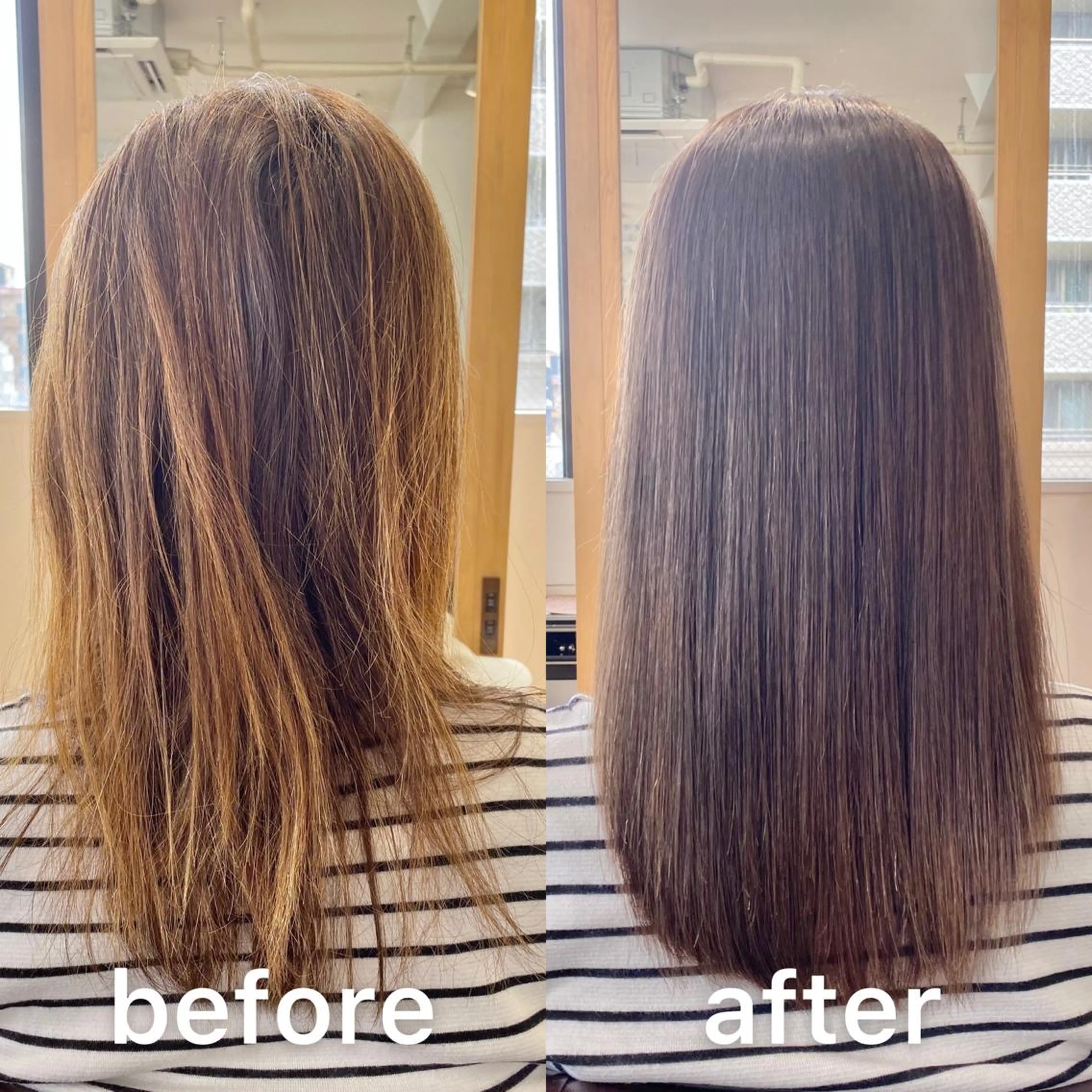 ミディアム カラー パーマ 透明感カラー グレージュ 髪質改善 縮毛矯正 トリートメント KIZU 髪質改善 オカルト怪談のヘアスタイル