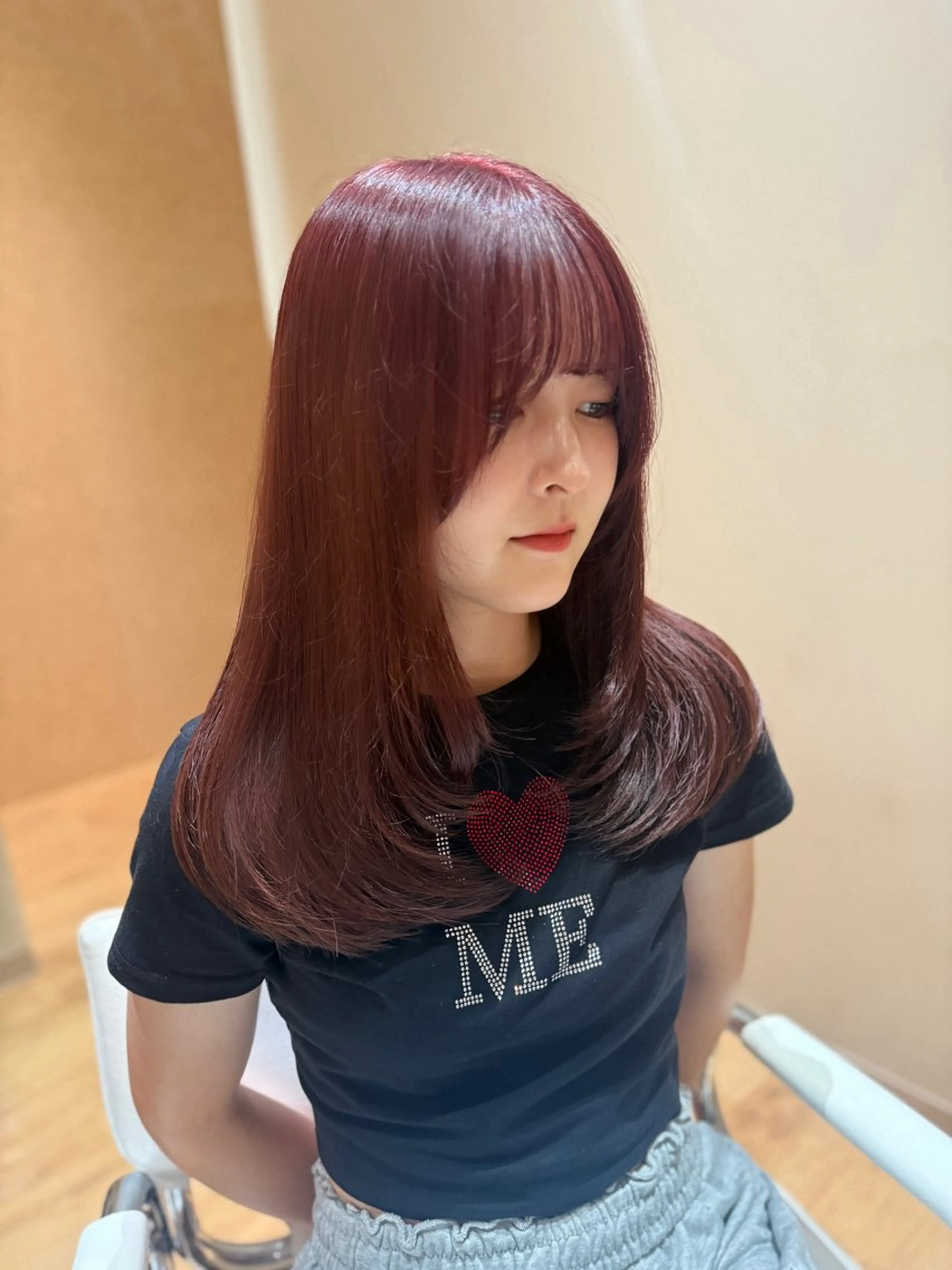 セミロング 顔周りカット レイヤーカット カット ヘアカラー トリートメント 縮毛矯正/layer cut🌈岡嶋乃愛のヘアスタイル