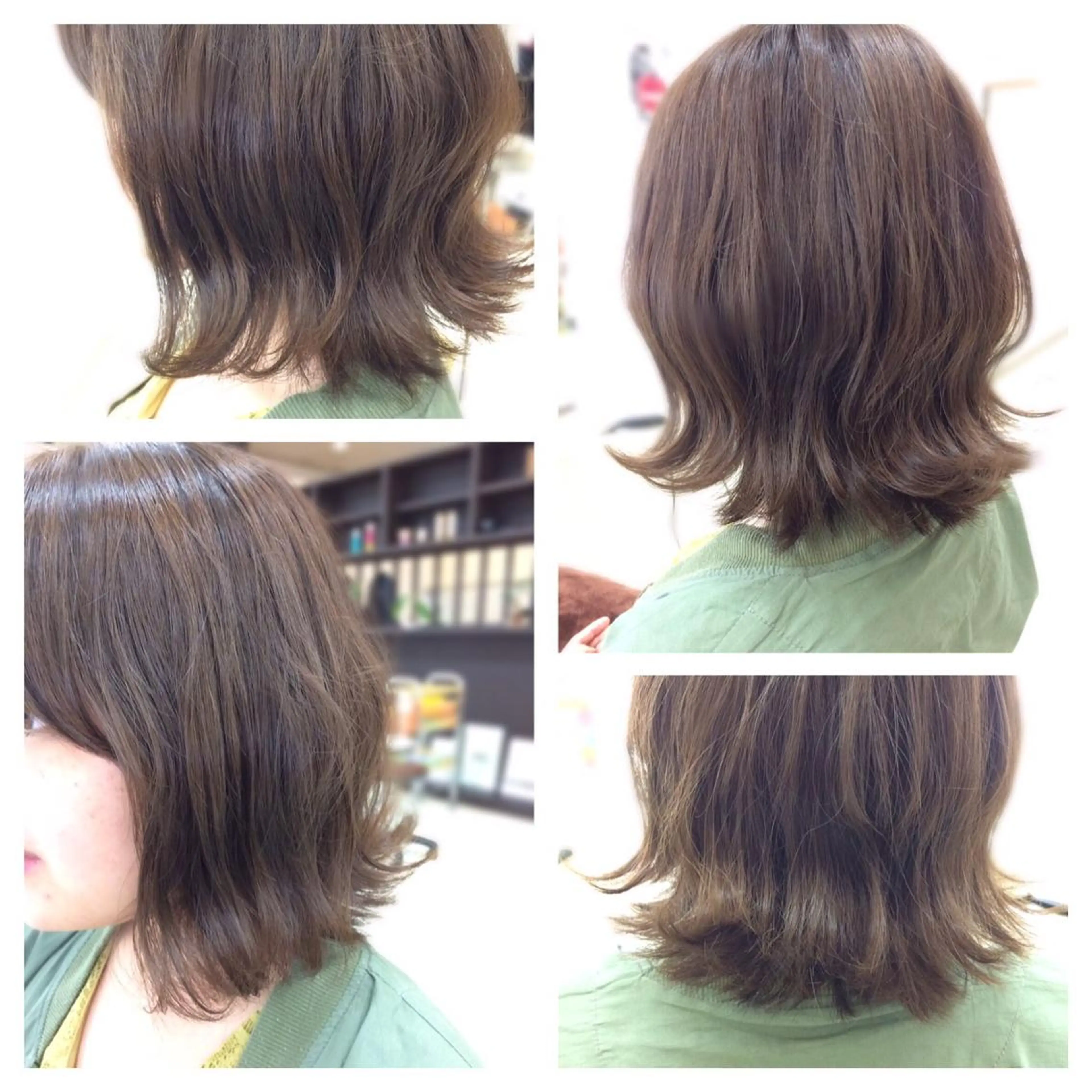 ミディアム ボブ 外ハネヘア いけだ ゆうのヘアスタイル