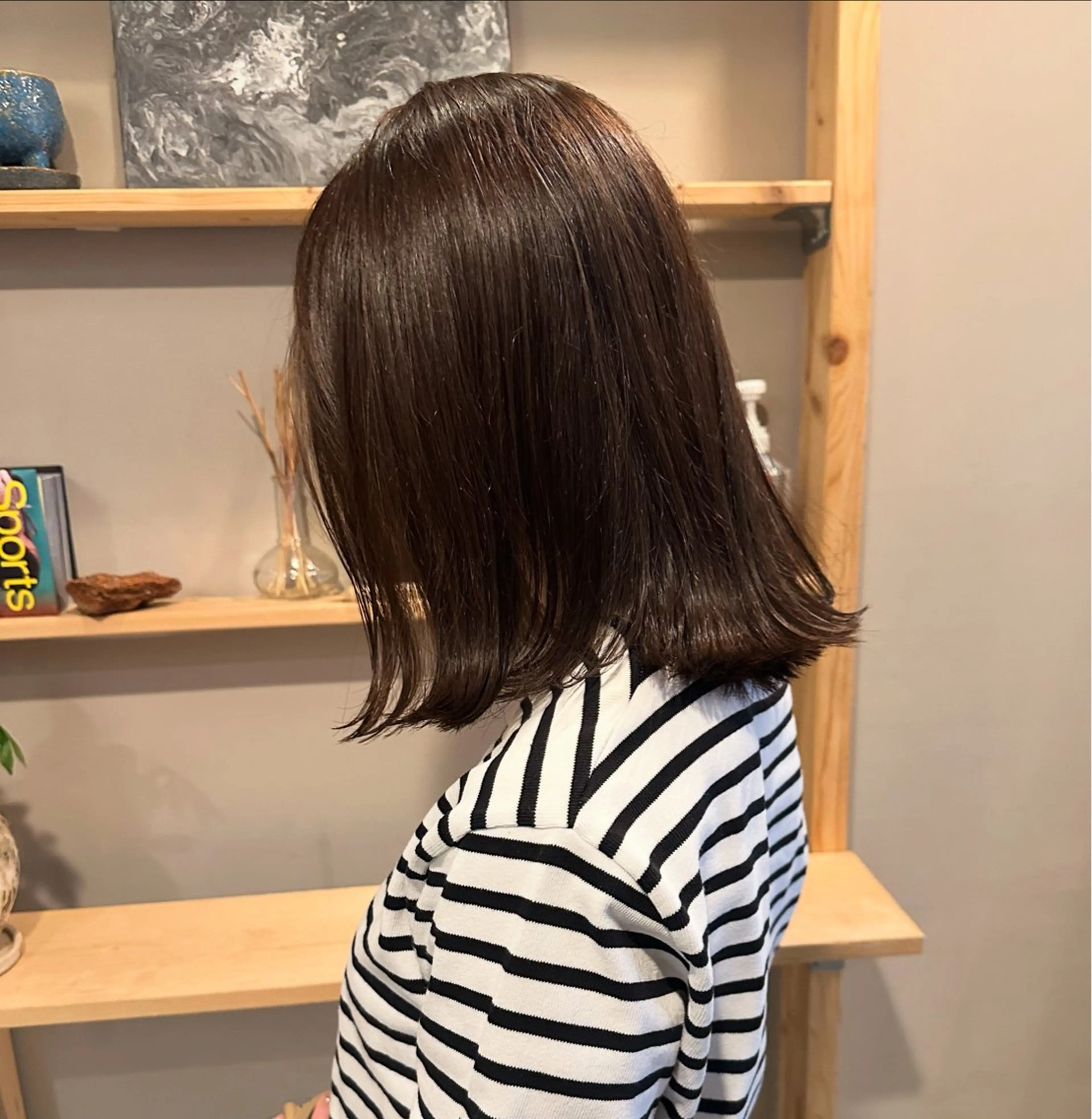 ミディアム カラー カット ヘアカラー トリートメント 金ウンス 銀座/髪質 改善×デザインカラーのヘアスタイル