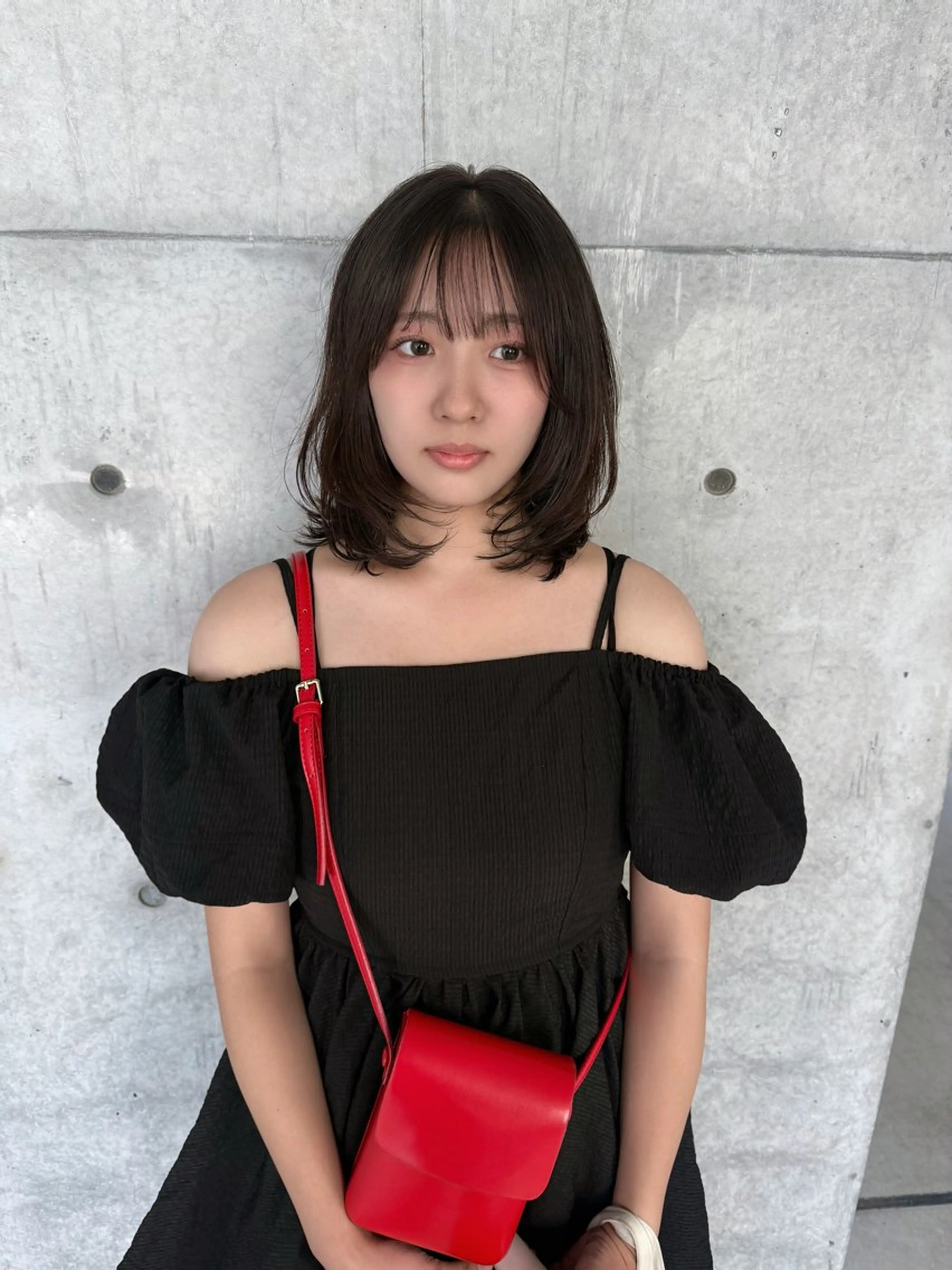 ミディアム カラー ミディアムレイヤー アッシュ ベージュカラー ケアカラー 透明感カラー カット ヘアカラー トリートメント レイヤー/梅田/ HIKARU🍀のヘアスタイル