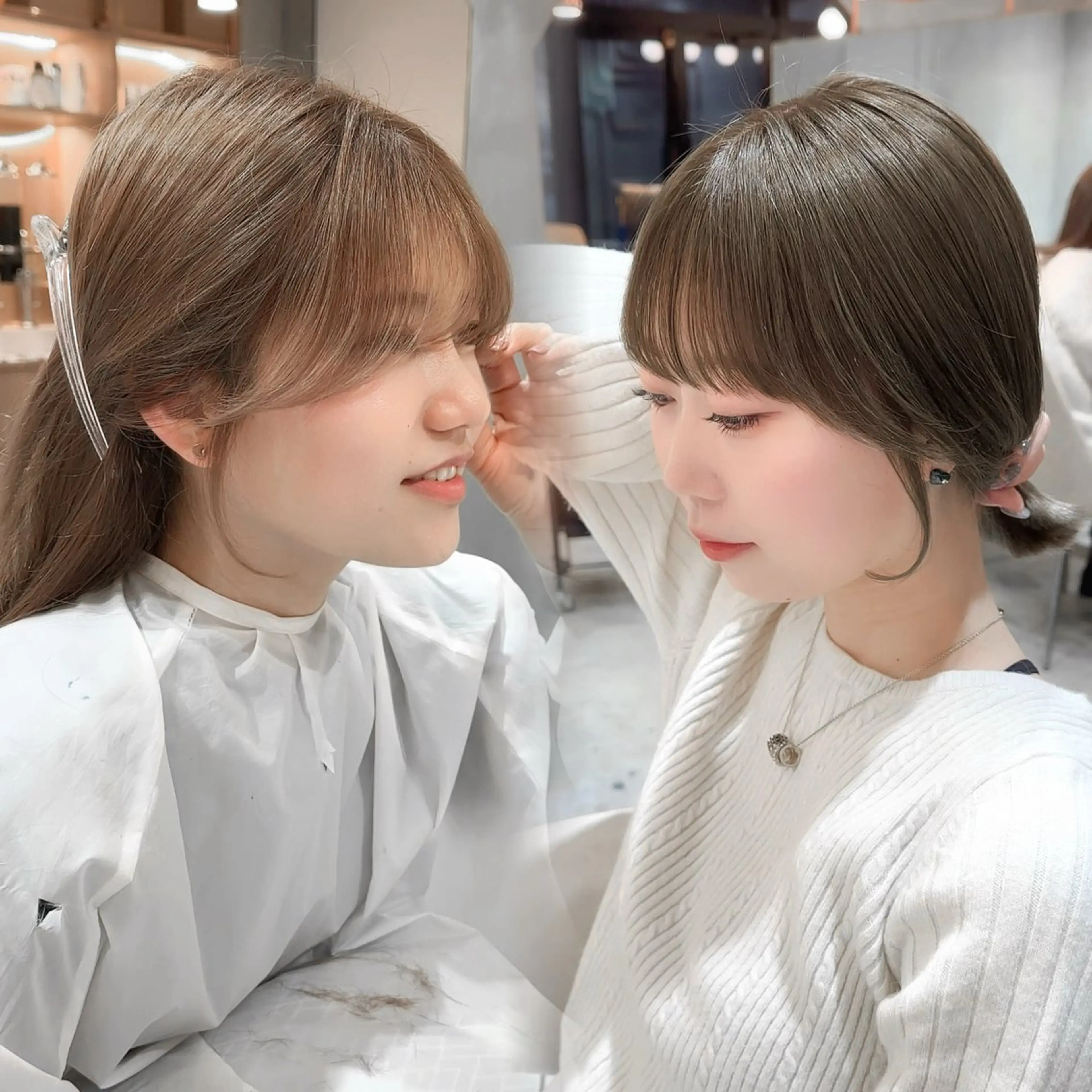 ミディアム カット ヘアカラー トリートメント 縮毛矯正/韓国ヘア /ボブ🪄ミズキのヘアスタイル
