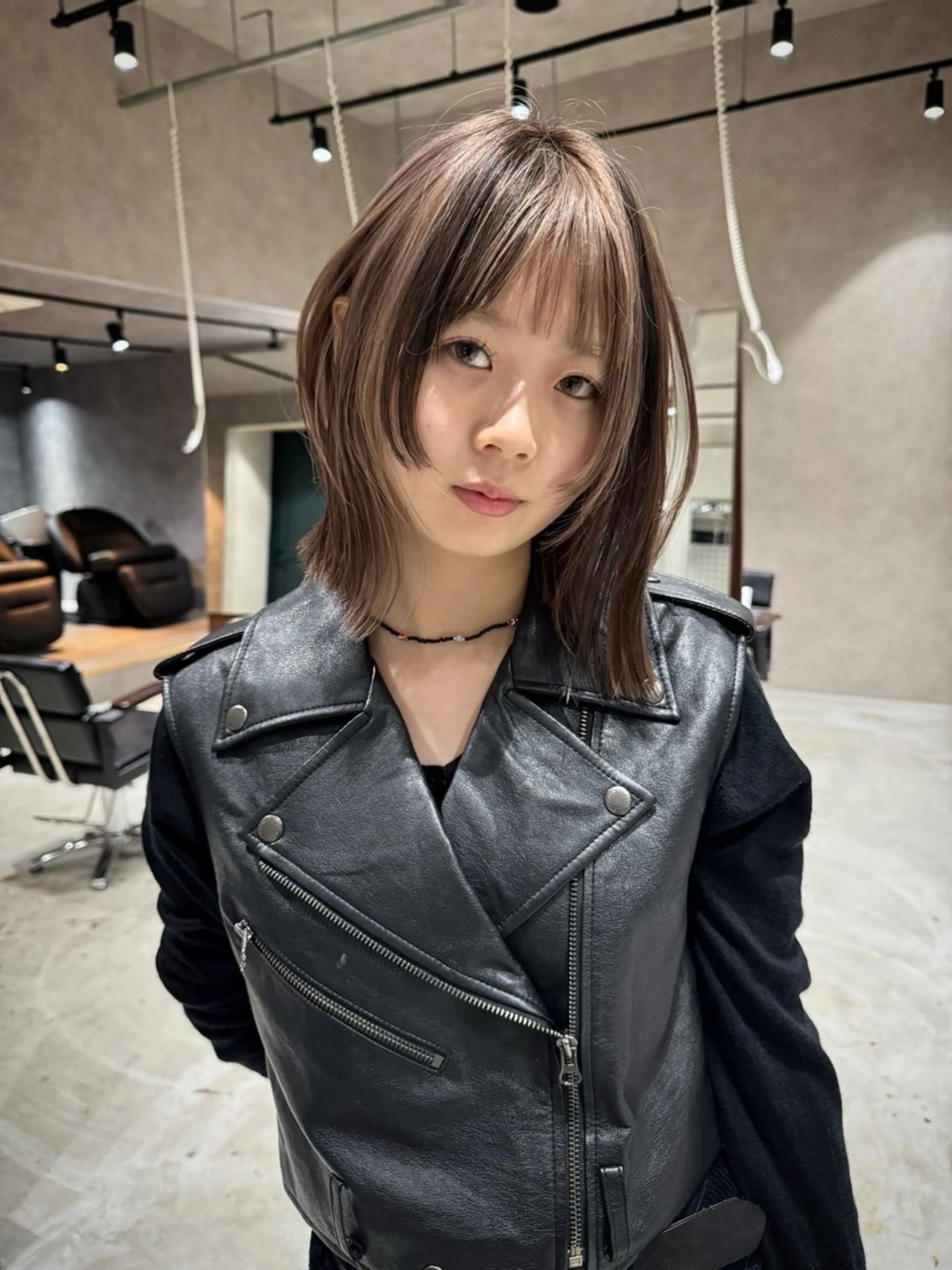 ミディアム ヘアカラー 進藤 叶羽のヘアスタイル