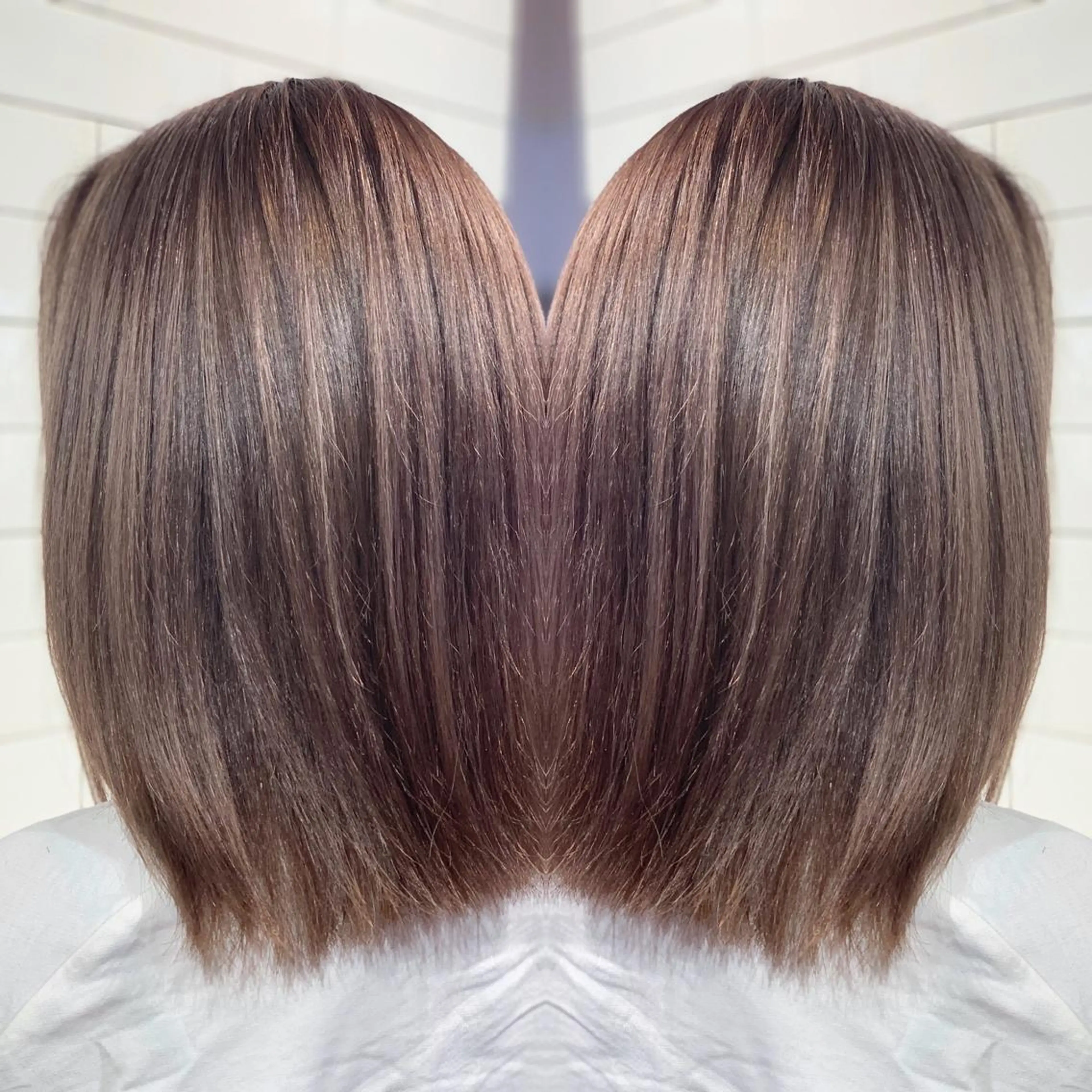 ミディアム カラー パーマ ヘアアレンジ ヘアカラー トリートメント ヘアセット 髪質改善×ハイトーン 中田啄也のヘアスタイル