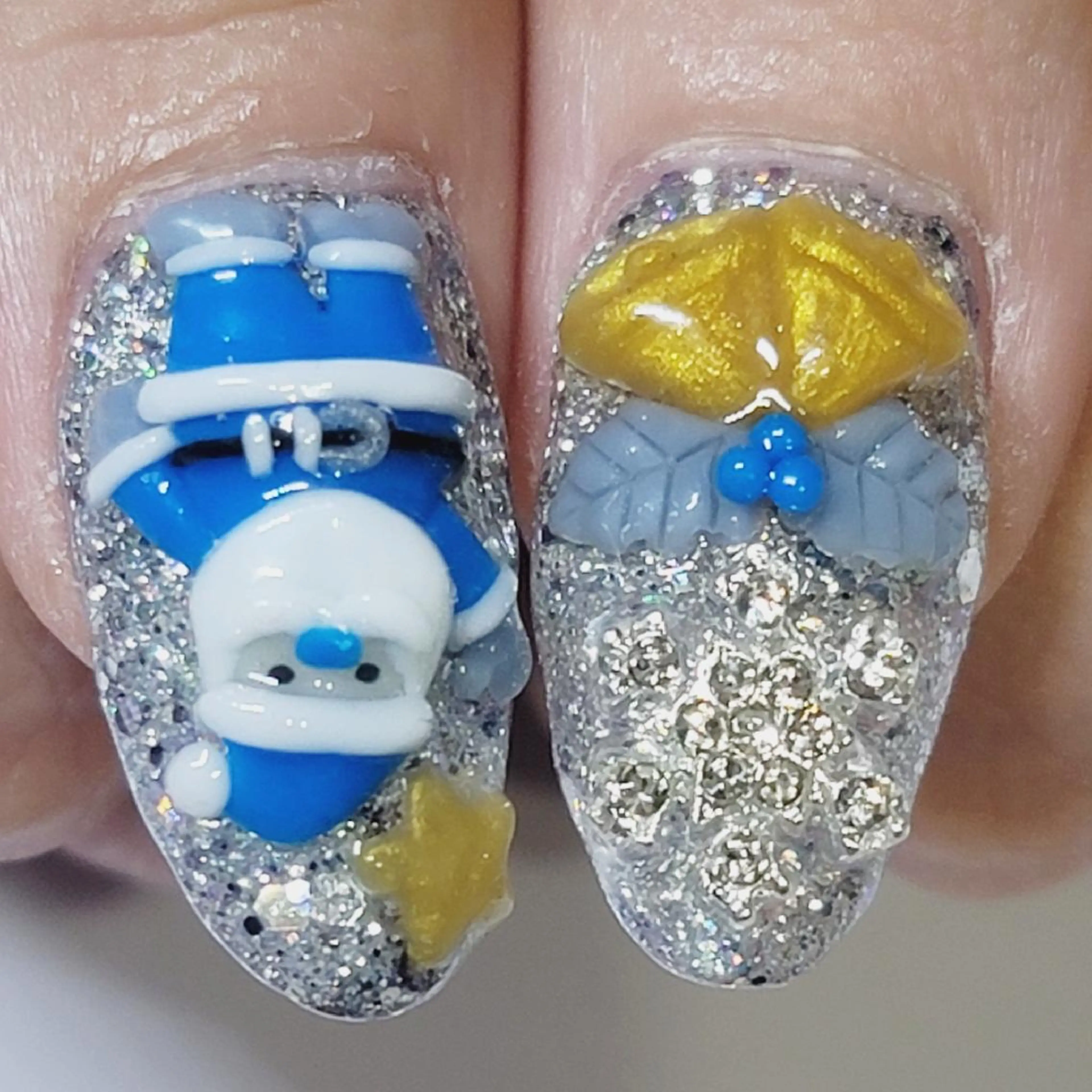 ネイル アートネイル ブルー ラメ(グリッター) ワンカラーネイル パステルネイル ハンドネイル よしだ ひろきのネイルデザイン