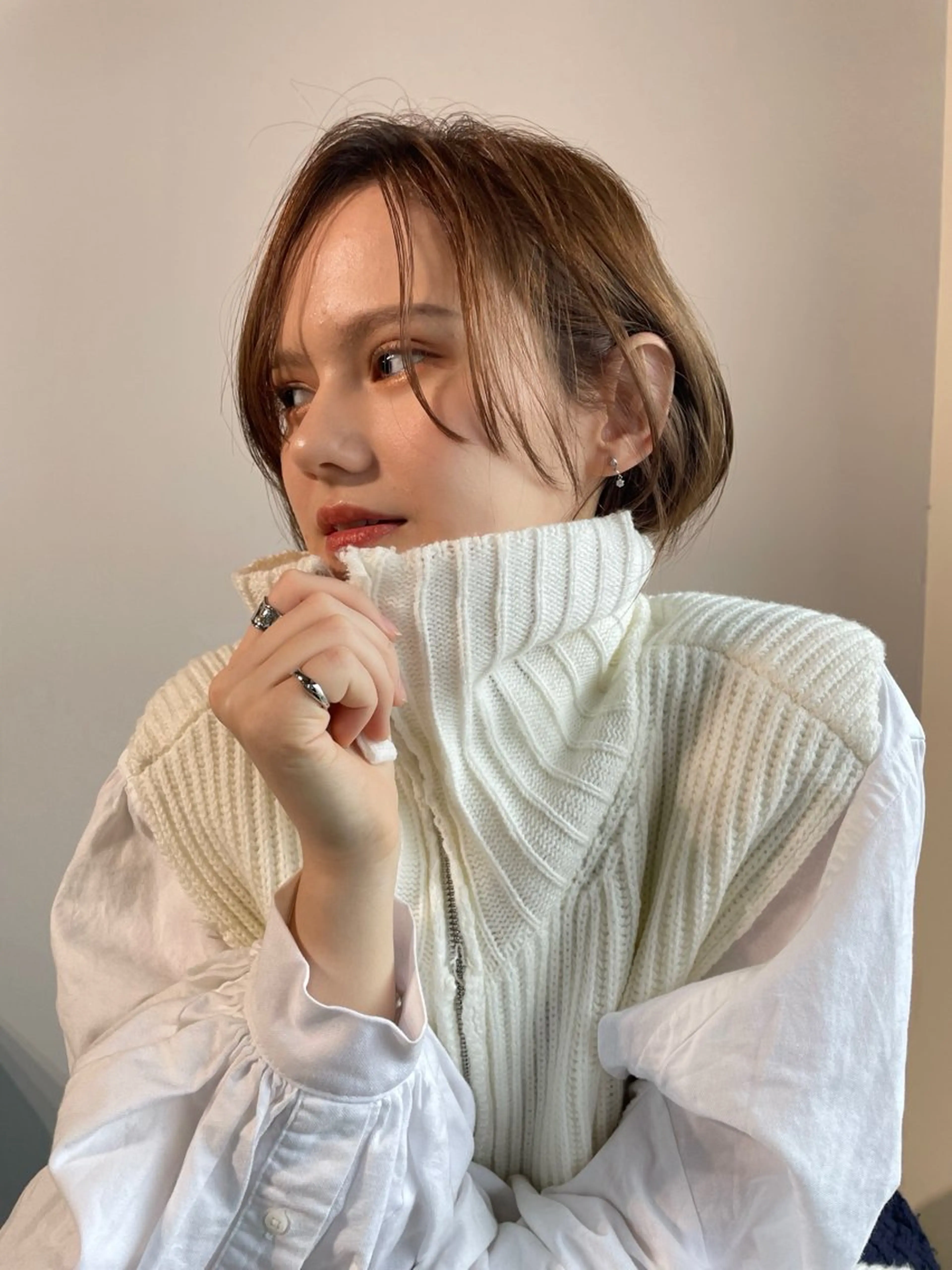 ショート カラー ヘアアレンジ カット ヘアカラー トリートメント レイヤーカット/艶 カラー/SHISEIのヘアスタイル