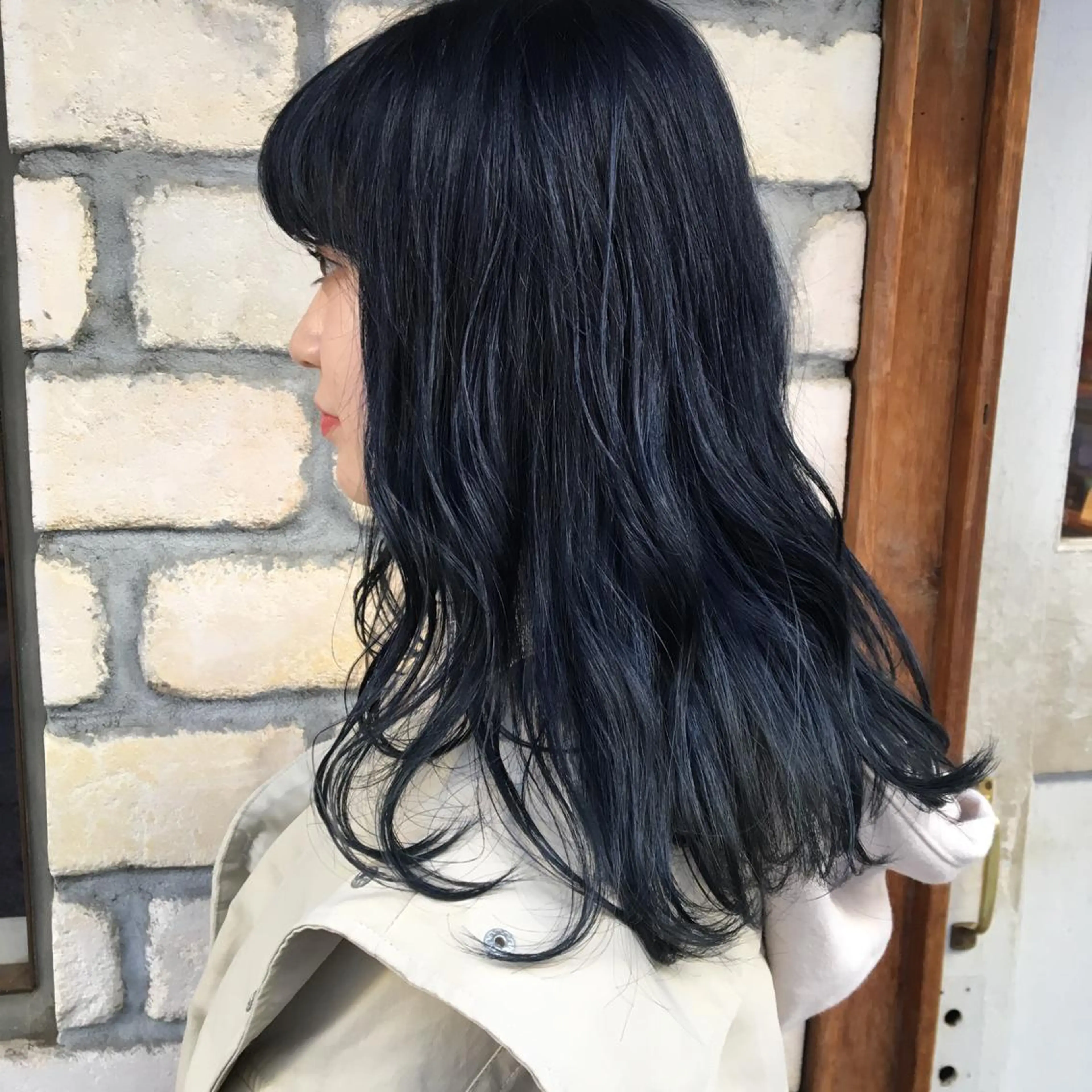 ロング カラー ブリーチ ブルーカラー ネイビーカラー ヘアカラー emme MIHO♡のヘアスタイル