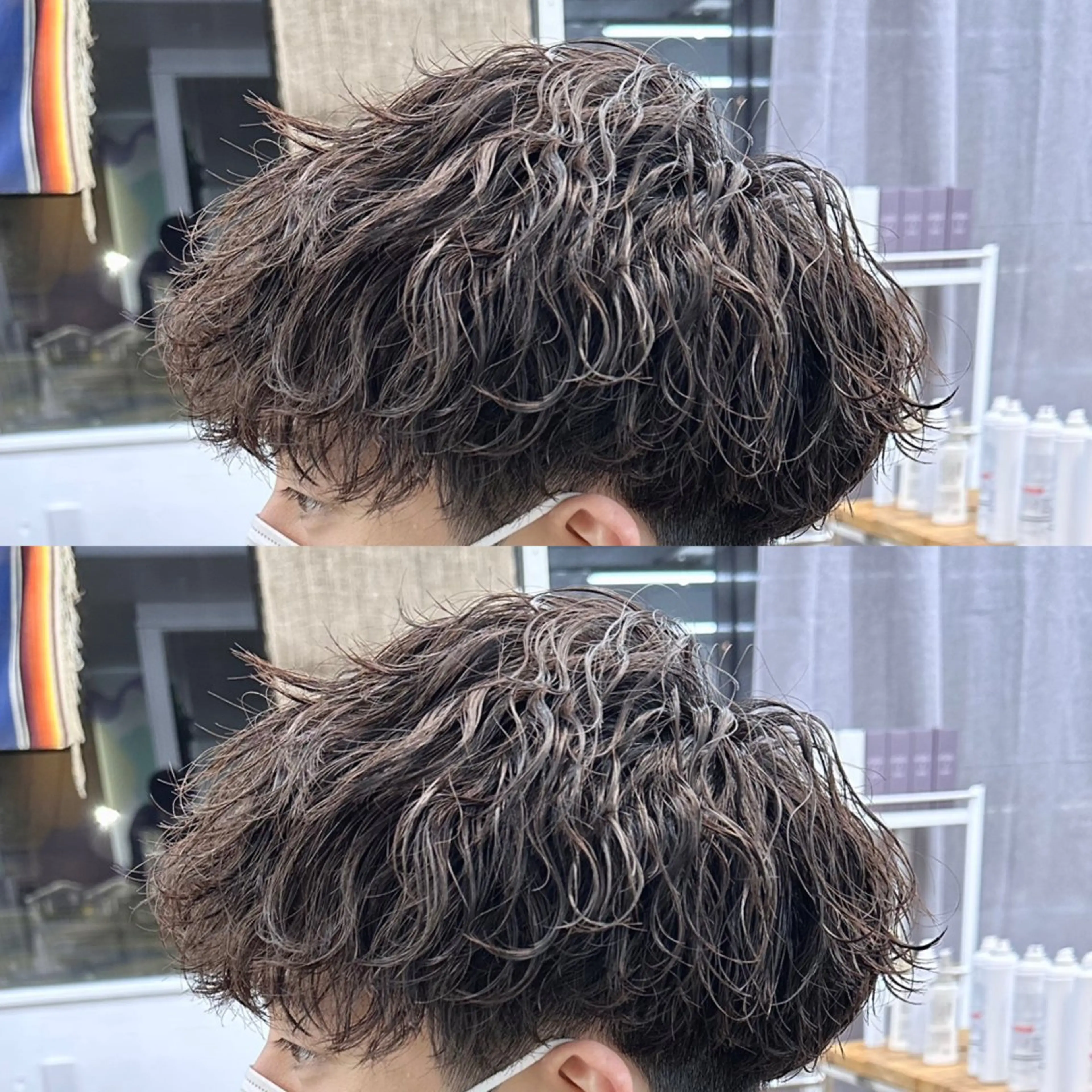 ミディアム パーマ メンズ ミディアムパーマ メンズパーマ 波巻きパーマ スパイラルパーマ メンズ特化✂️ 小枝 優生のヘアスタイル