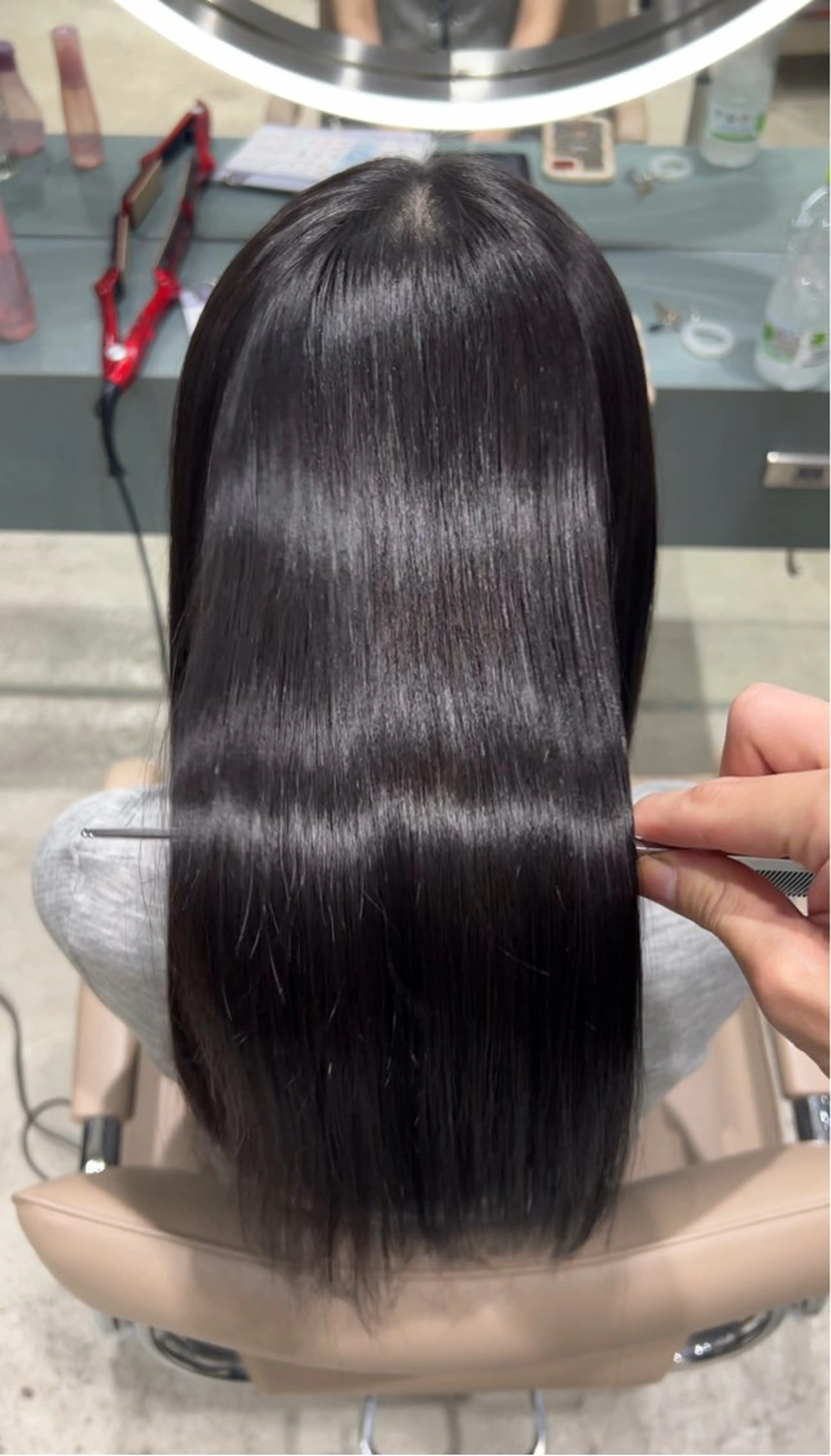 ミディアム カラー ヘアカラー トリートメント ✨髪質改善 縮毛矯正 艶髪 立川美容室✨のヘアスタイル