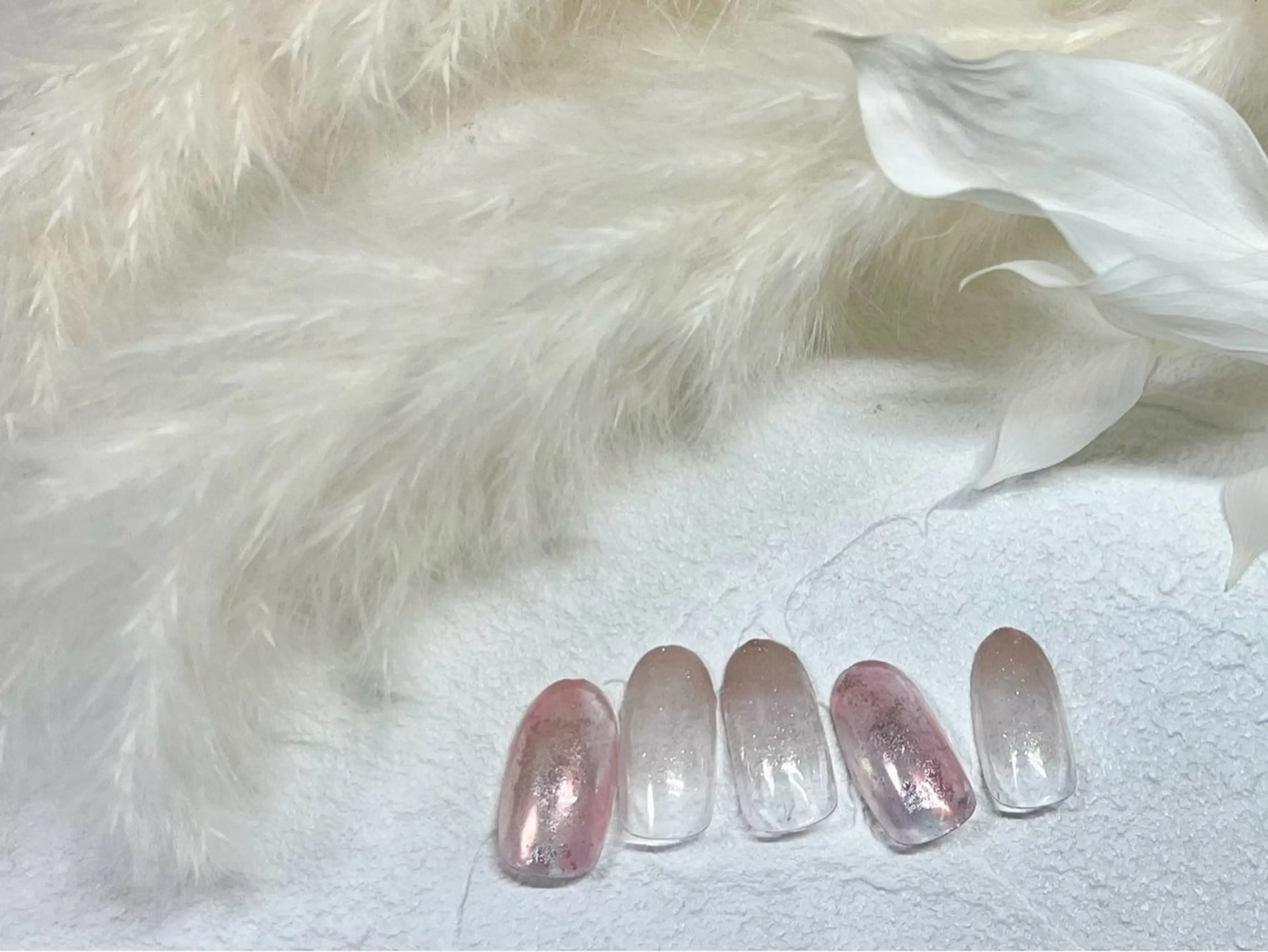 ネイル オーロラネイル フットネイル フレンチネイル ジェルネイル マグネットネイル kiki nail たまプラーザのネイルデザイン