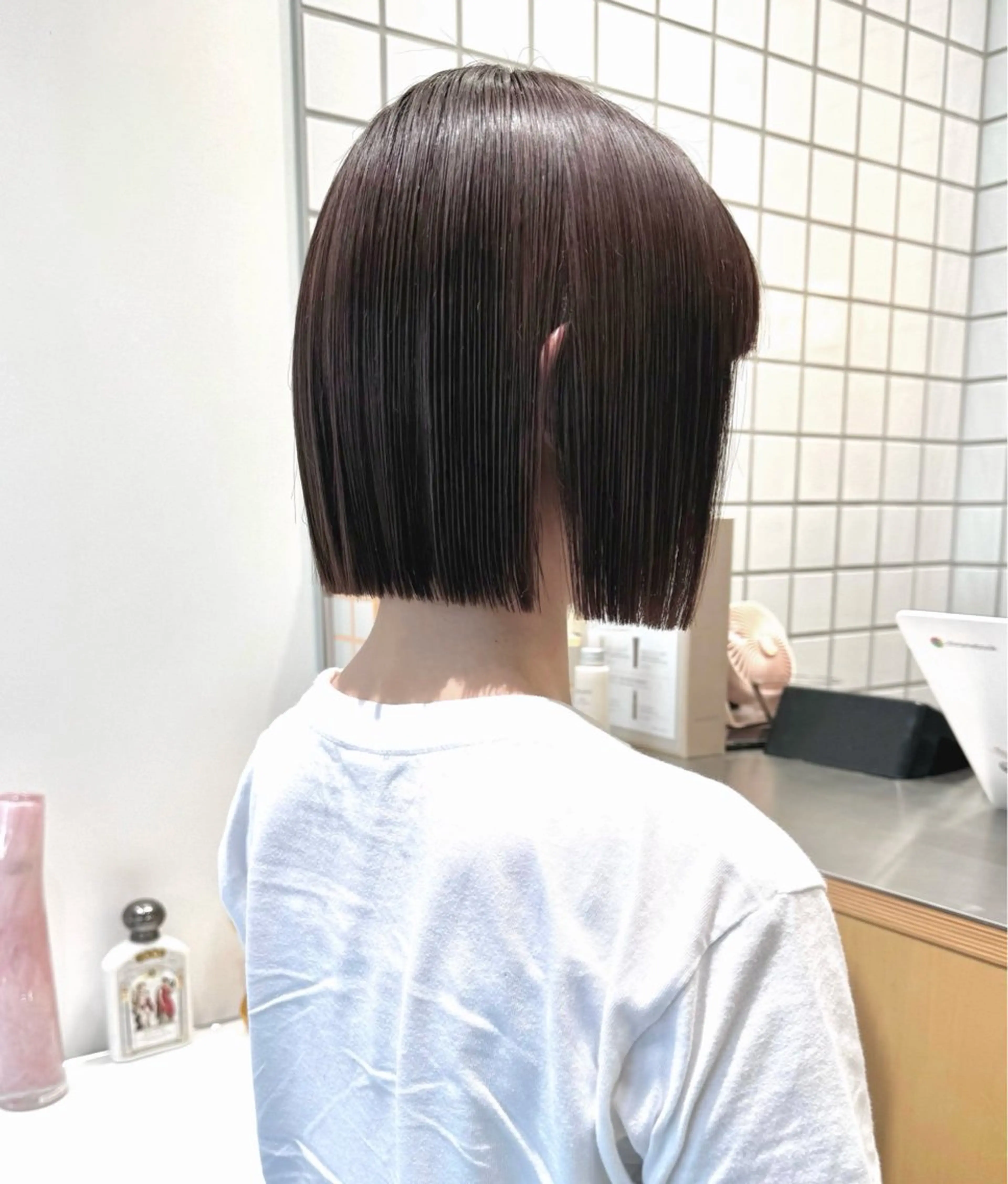 ショート ボブ 顔まわりレイヤー 顔周りカット レイヤーカット 外ハネヘア カット ヘアカラー トリートメント hollo渋谷所属・🇰🇷タッセルボブ /DAIKIのヘアスタイル