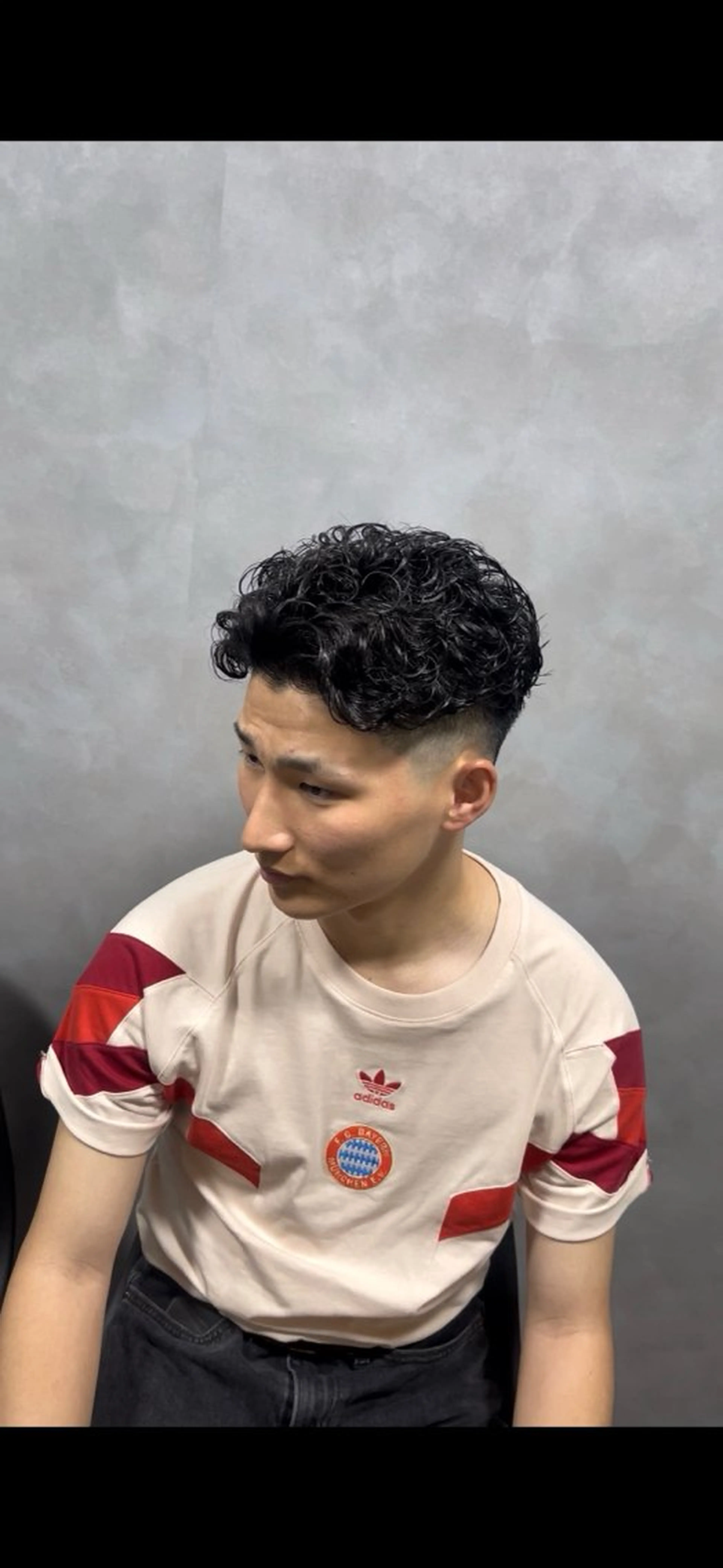 パーマ メンズ オールバック メンズパーマ カット パーマ 吉田 タカスケのヘアスタイル