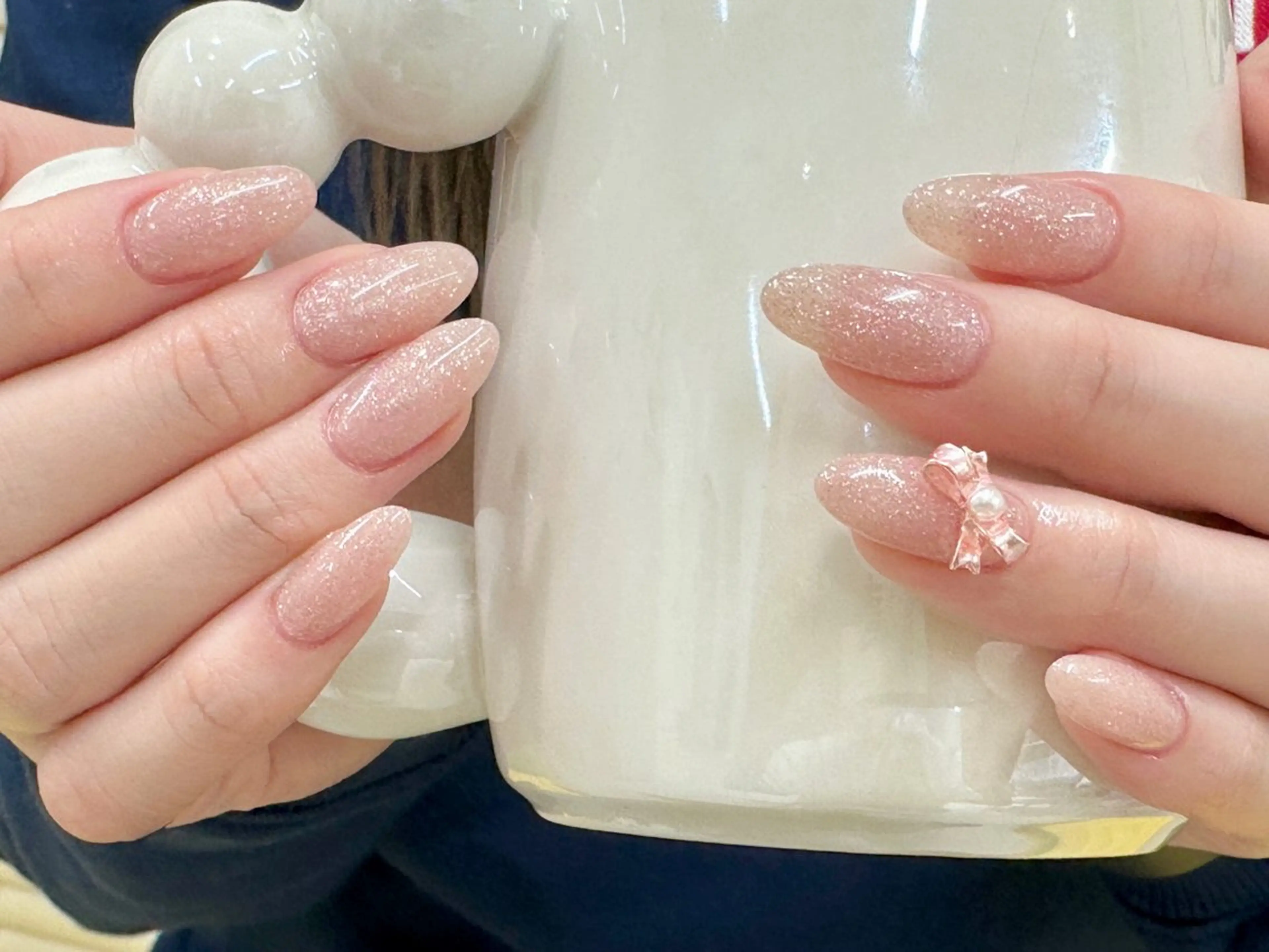 ネイル フレンチネイル キラキラネイル 韓国ネイル マグネットネイル スクエアネイル LE REVE nailsalonのネイルデザイン