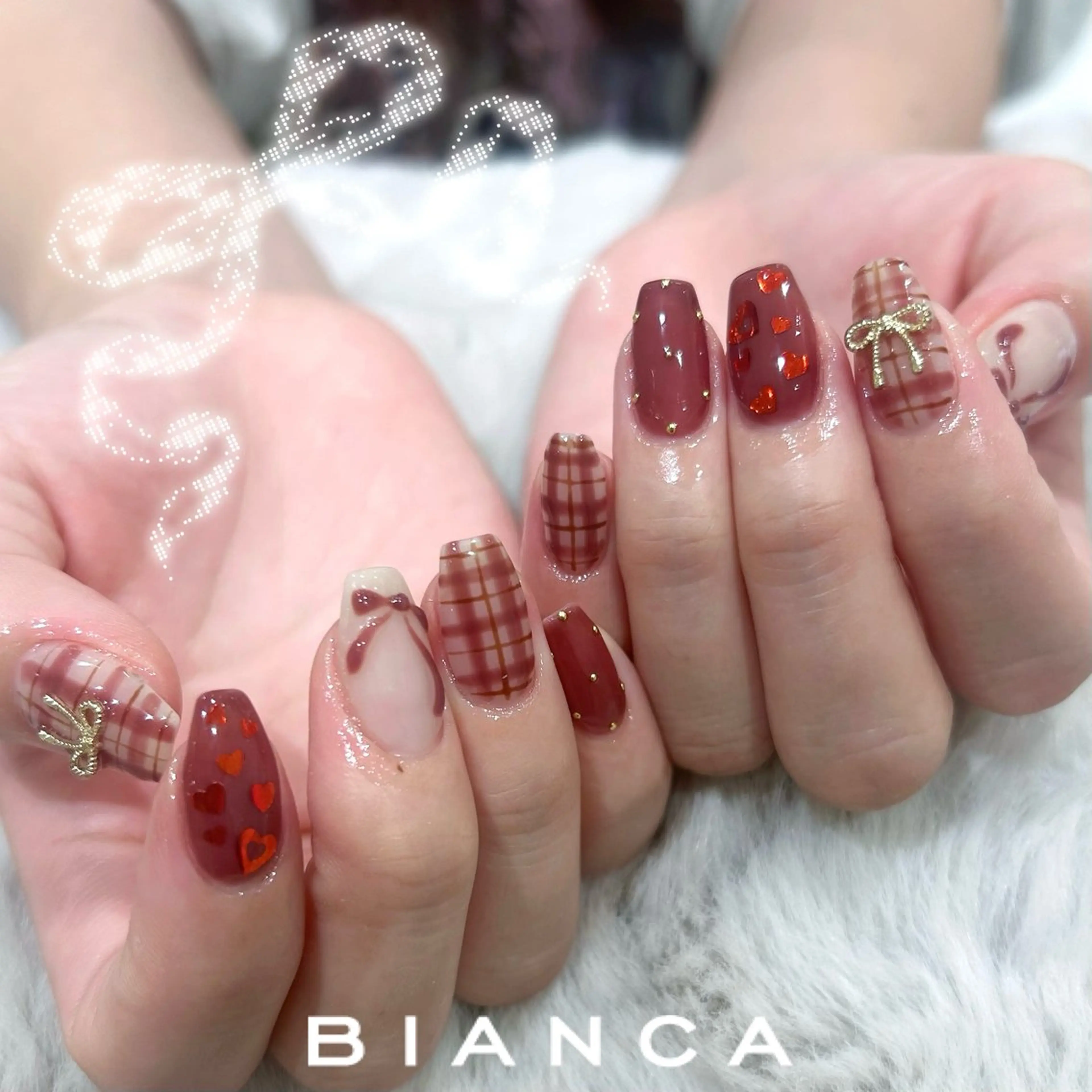 ネイル 持ち込み ハンドネイル Bianca 川口 moe˖ ࣪⊹のネイルデザイン