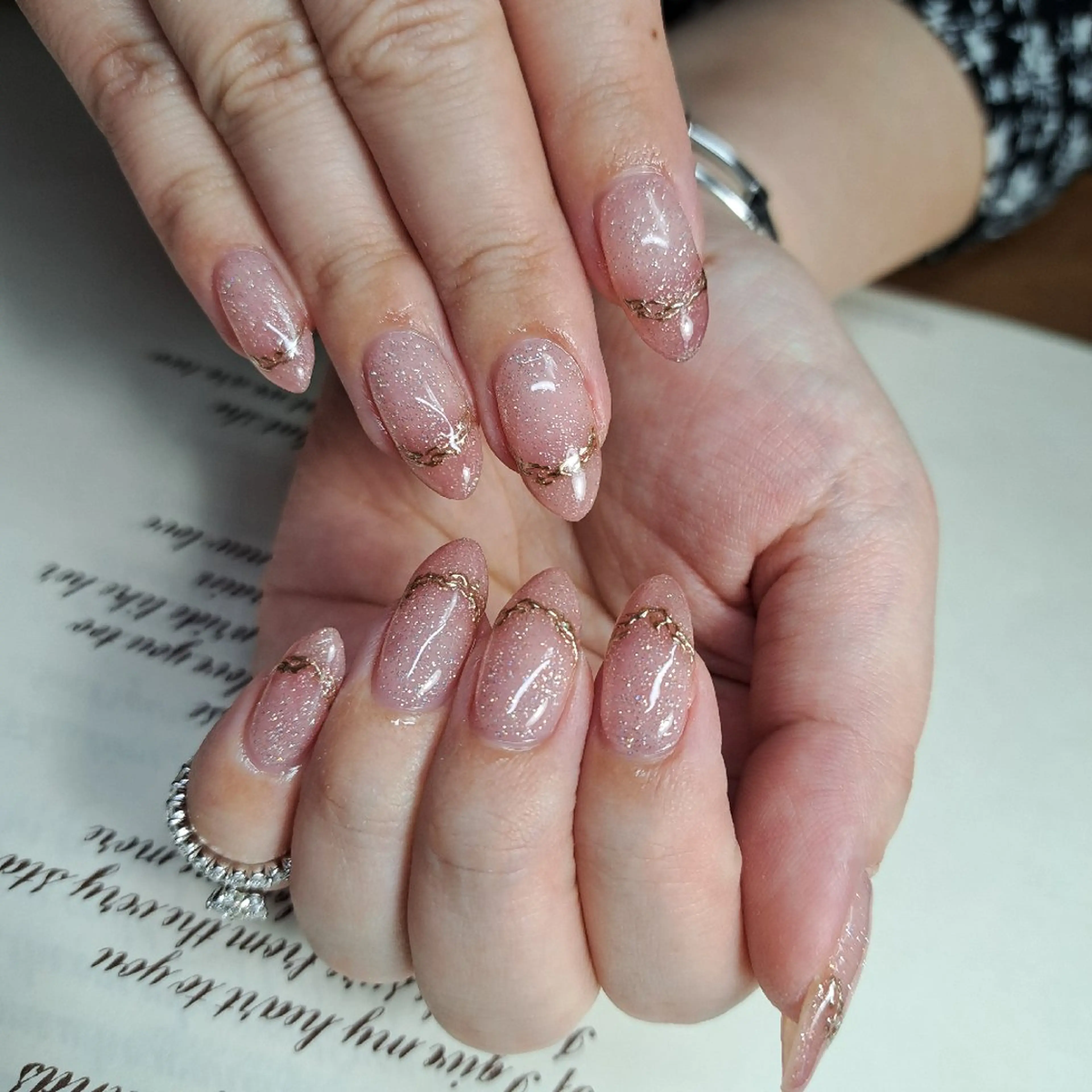 ネイル フラッシュネイル ミラーネイル ピンク HAYASHI  Nのネイルデザイン