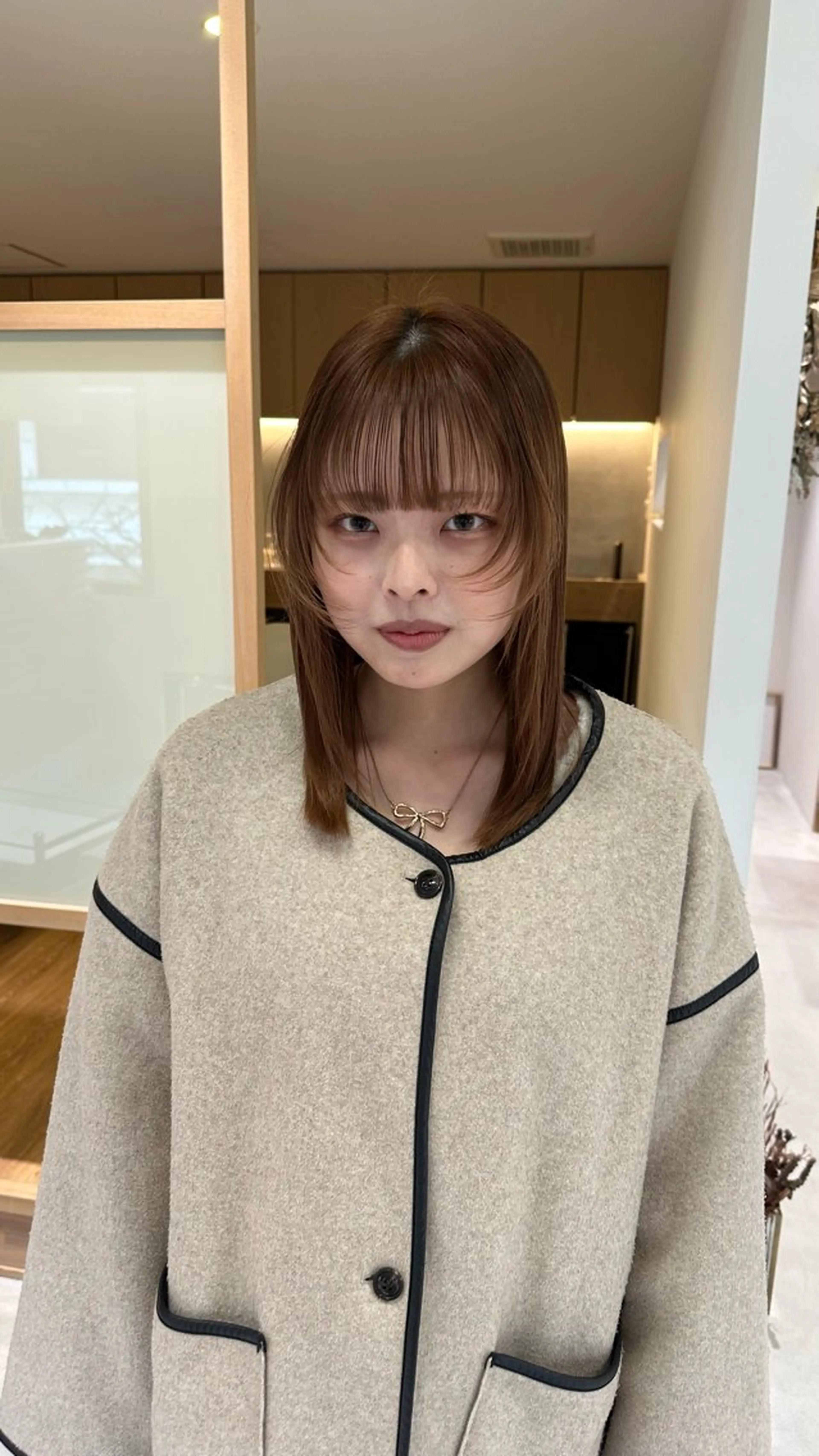 セミロング 顔周りカット 髪質改善 韓国風ヘア cond.所属・アスナ /ショートスタイルのヘアスタイル