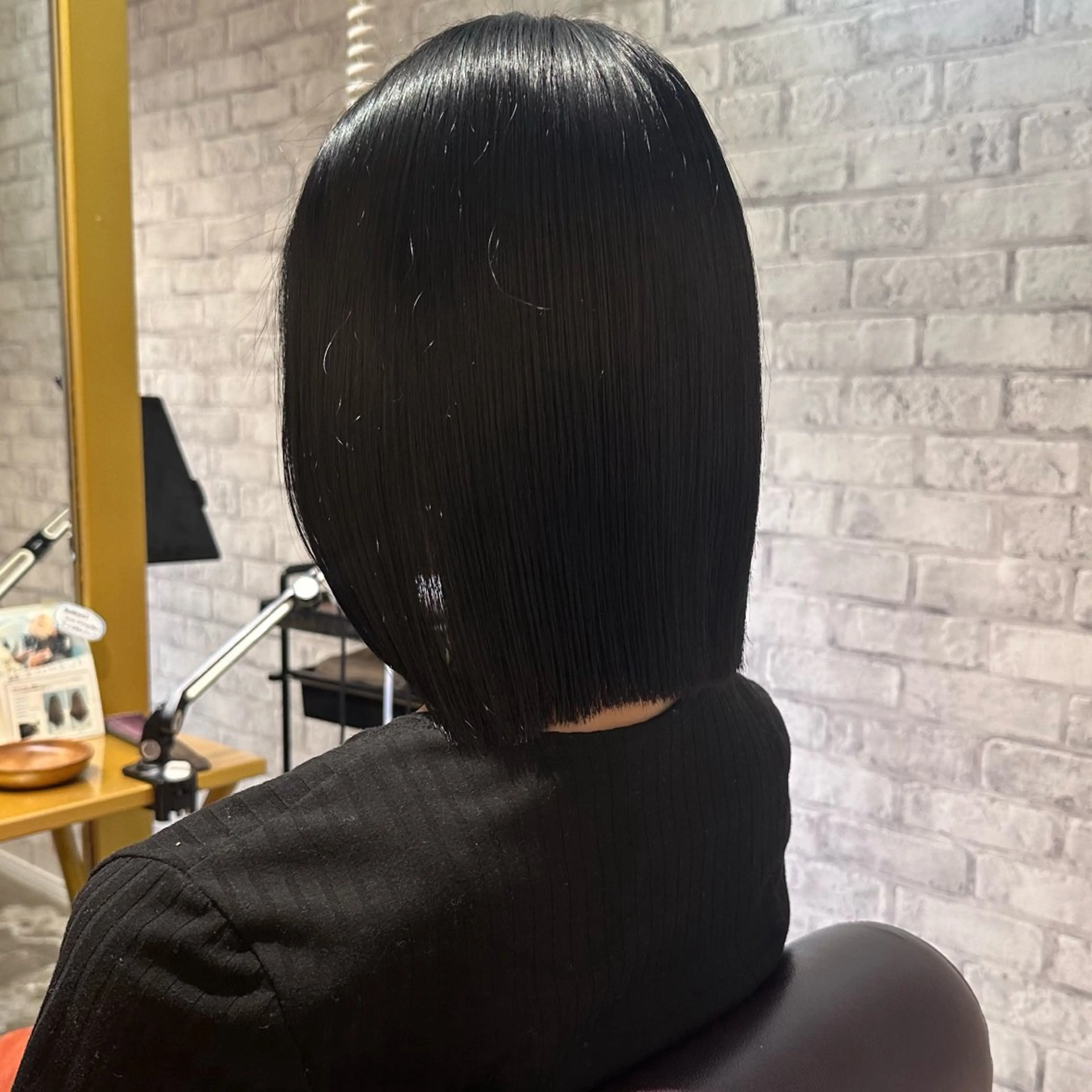 ミディアム カラー 黒髪 カット ヘアカラー 韓国ヘア/縮毛矯正 🧡艶カラーSakiのヘアスタイル