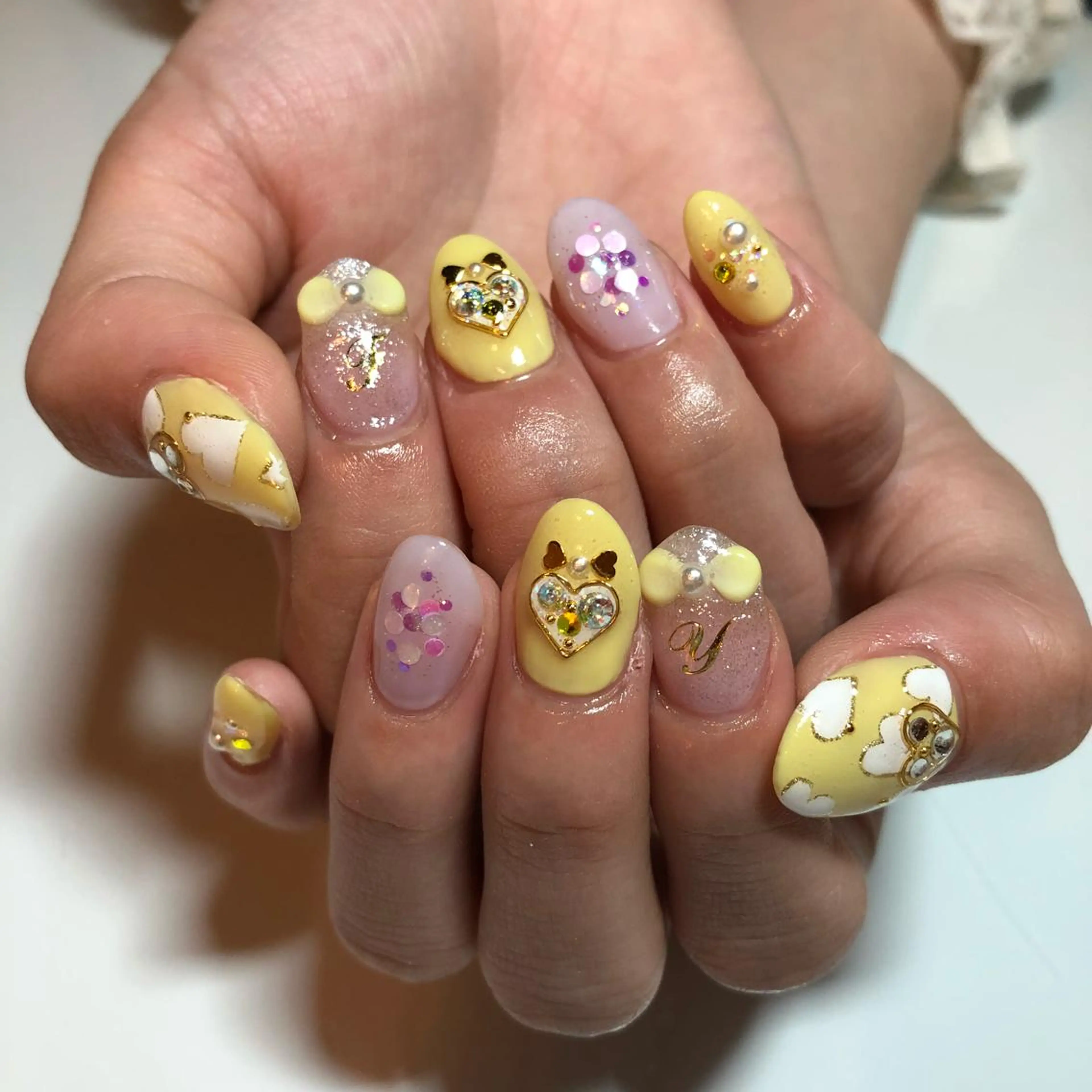 ネイル 黄色 g-up nail所属・米田 律子のネイルデザイン
