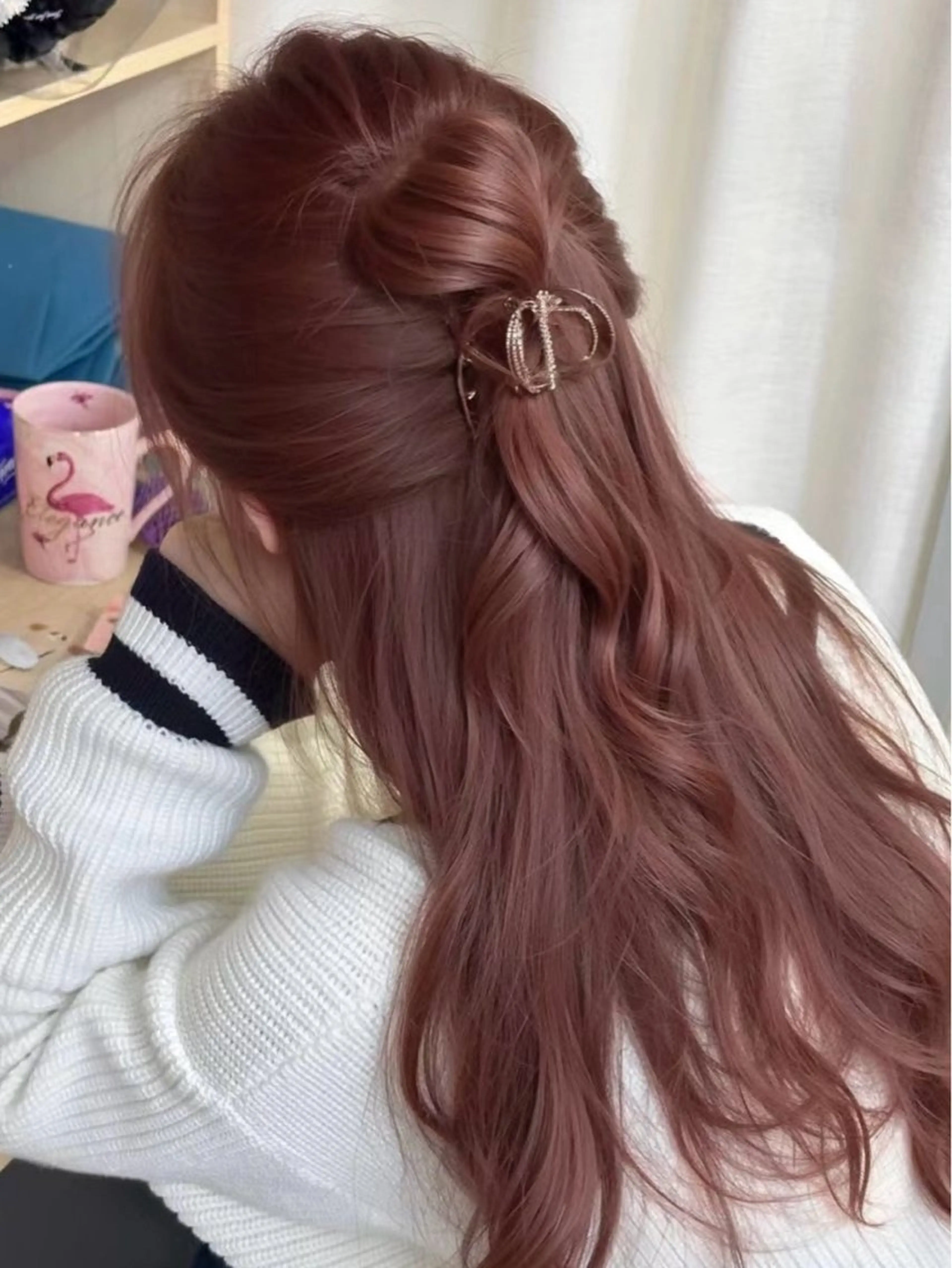 ロング カラー ヘアカラー トレンド暖色ヘア🥀 miu🥀のヘアスタイル
