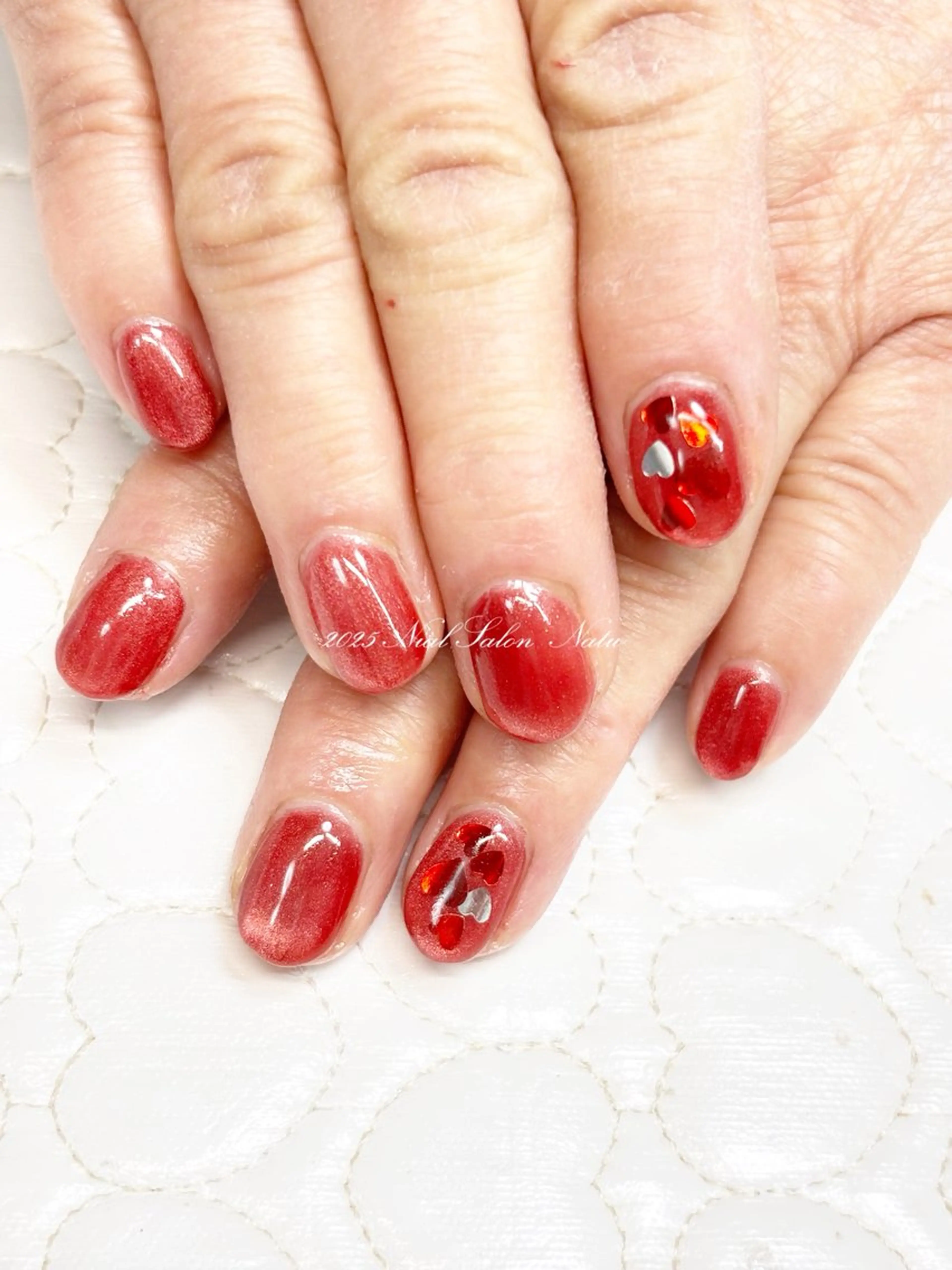 ネイル ハート マグネットネイル nailsalon　 Natuのネイルデザイン