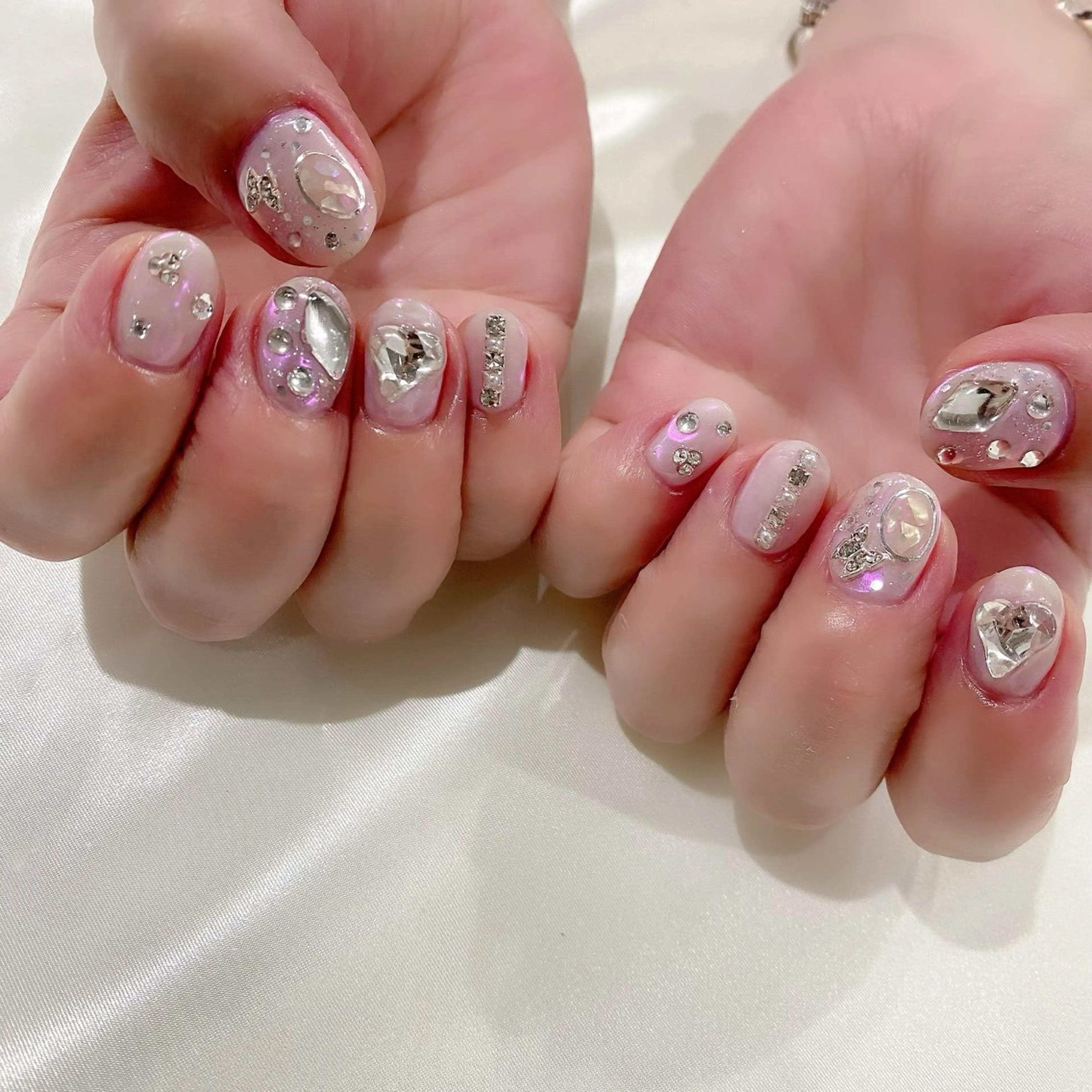 ネイル アートネイル オーロラネイル キラキラネイル ミラーネイル ストーンネイル Salon Ｋのネイルデザイン