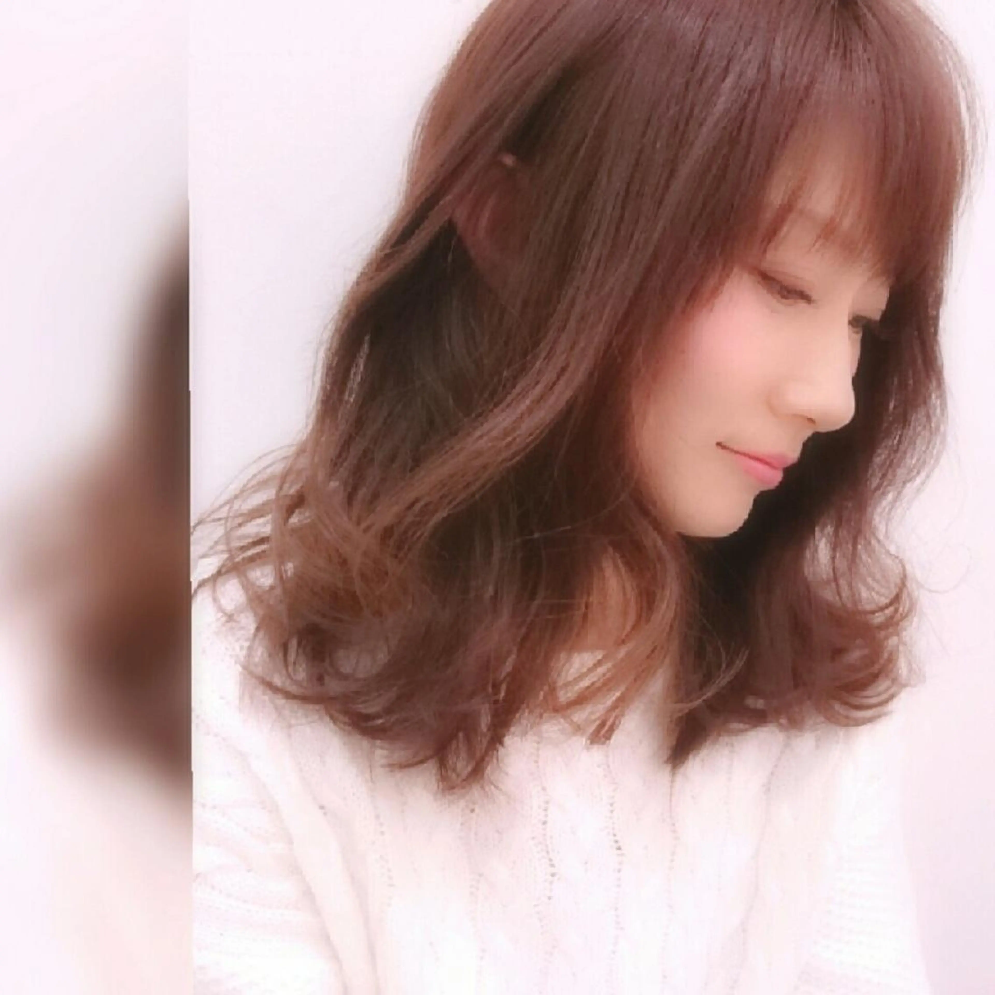 ロング カラー ブラウンカラー ピンクカラー ピンクブラウン ma cherie 三浦直美のヘアスタイル