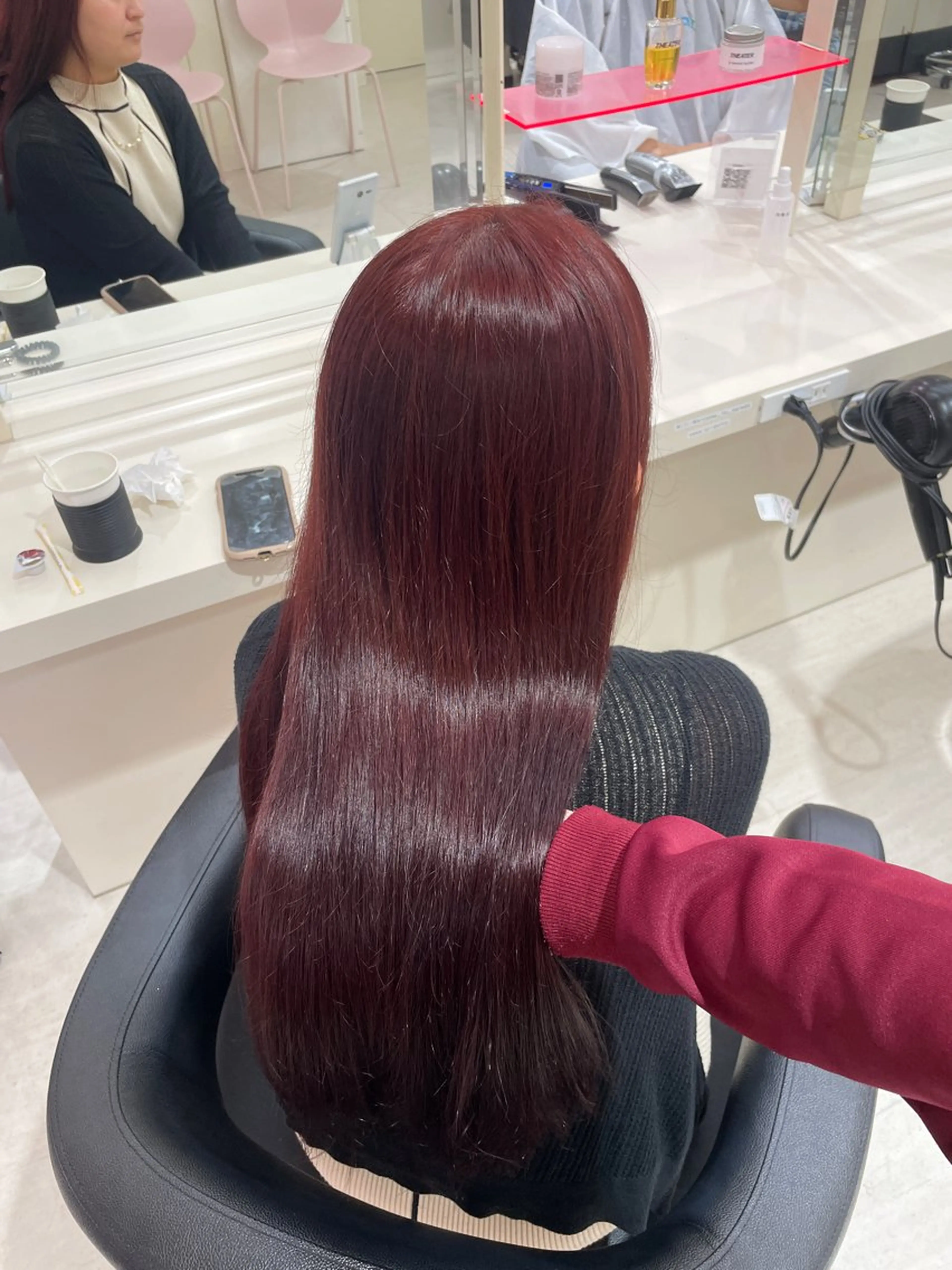 ロング ロング ヘアカラー トリートメント ヘアセット 💗暖色カラー💗 ツヤ髪💗Mayaのヘアスタイル