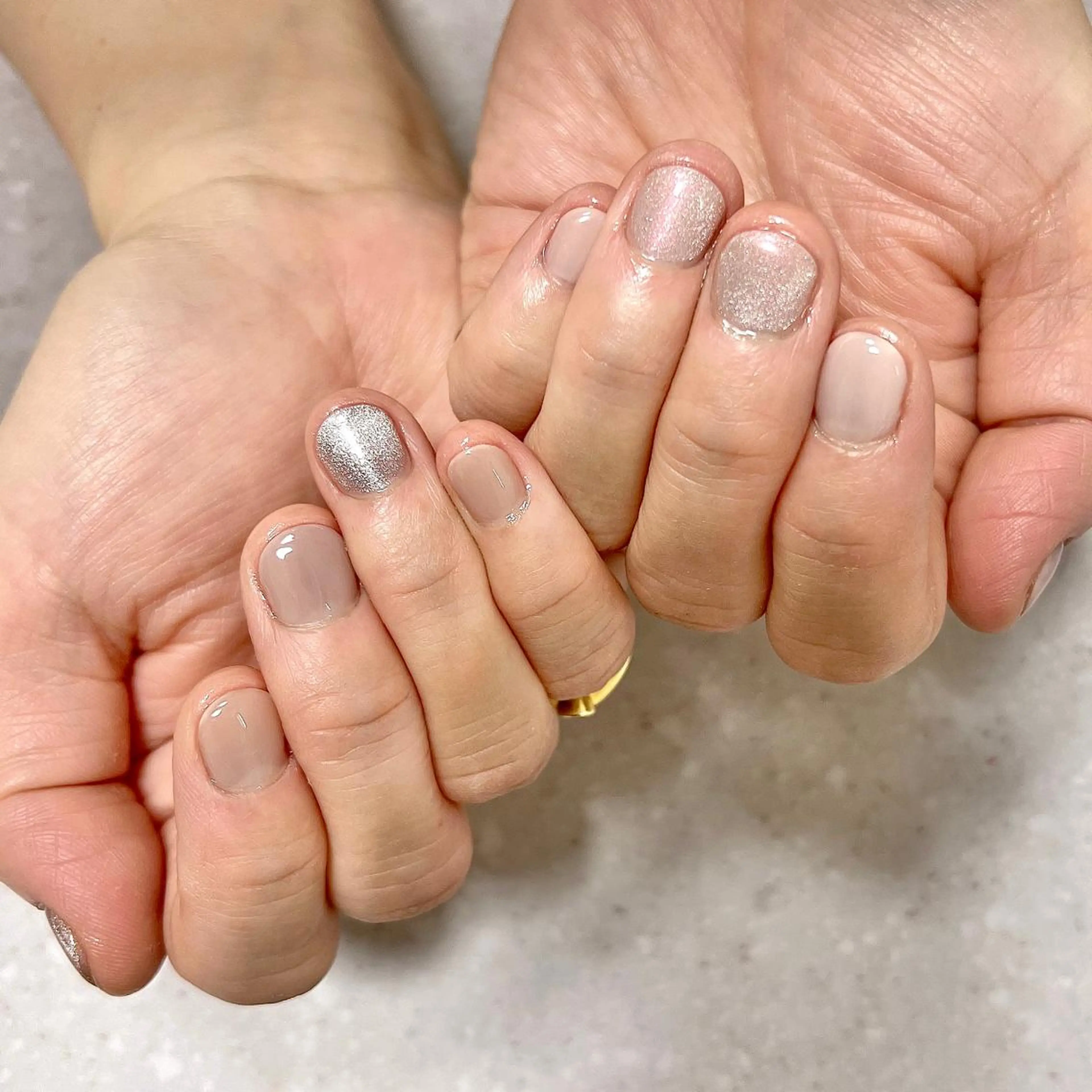 ネイル マグネットネイル ワンカラーネイル ショートネイル ステラ marikominoのネイルデザイン