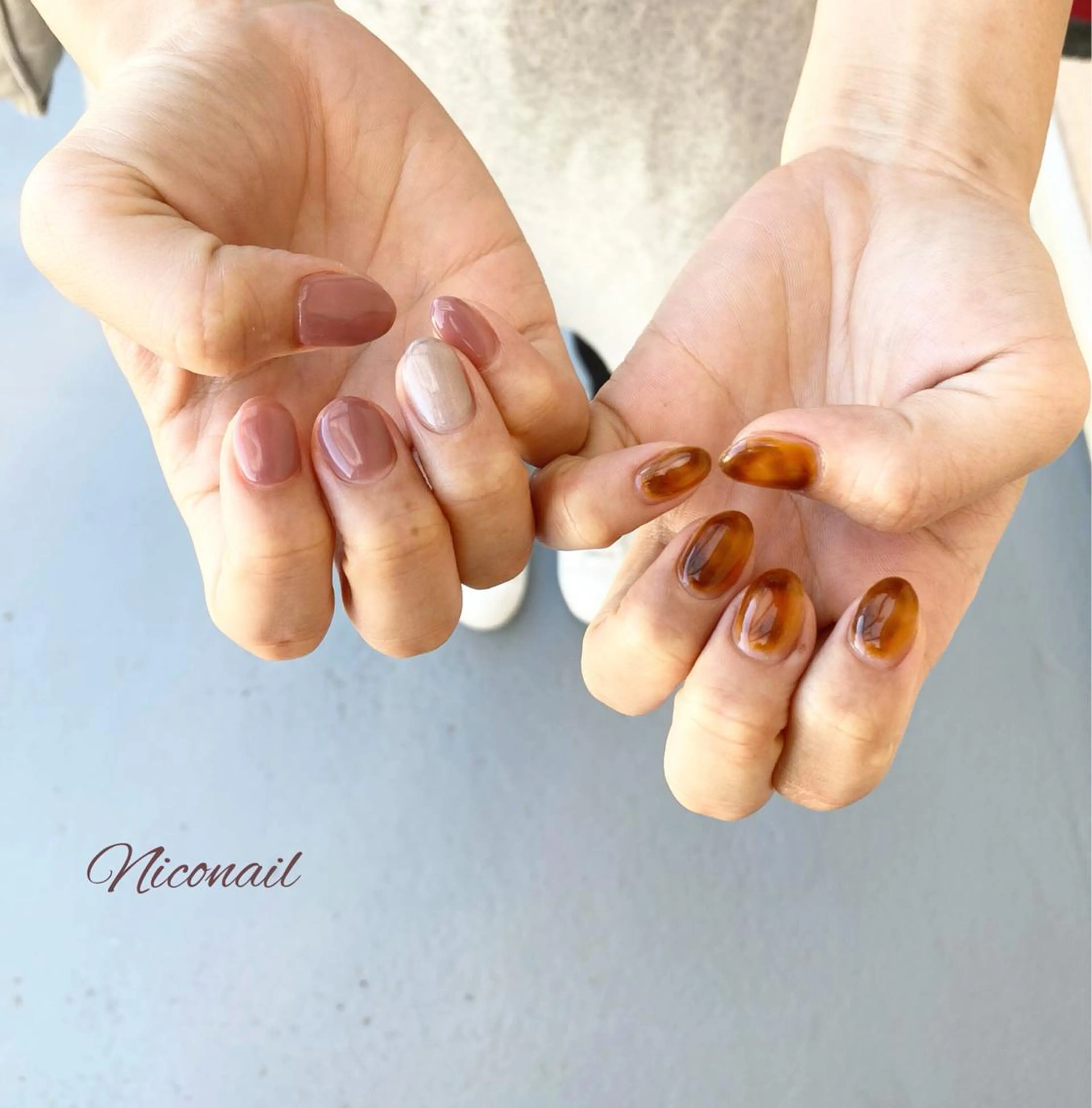 ネイル べっ甲ネイル Niconail ☆ 仙川/ Aiのネイルデザイン