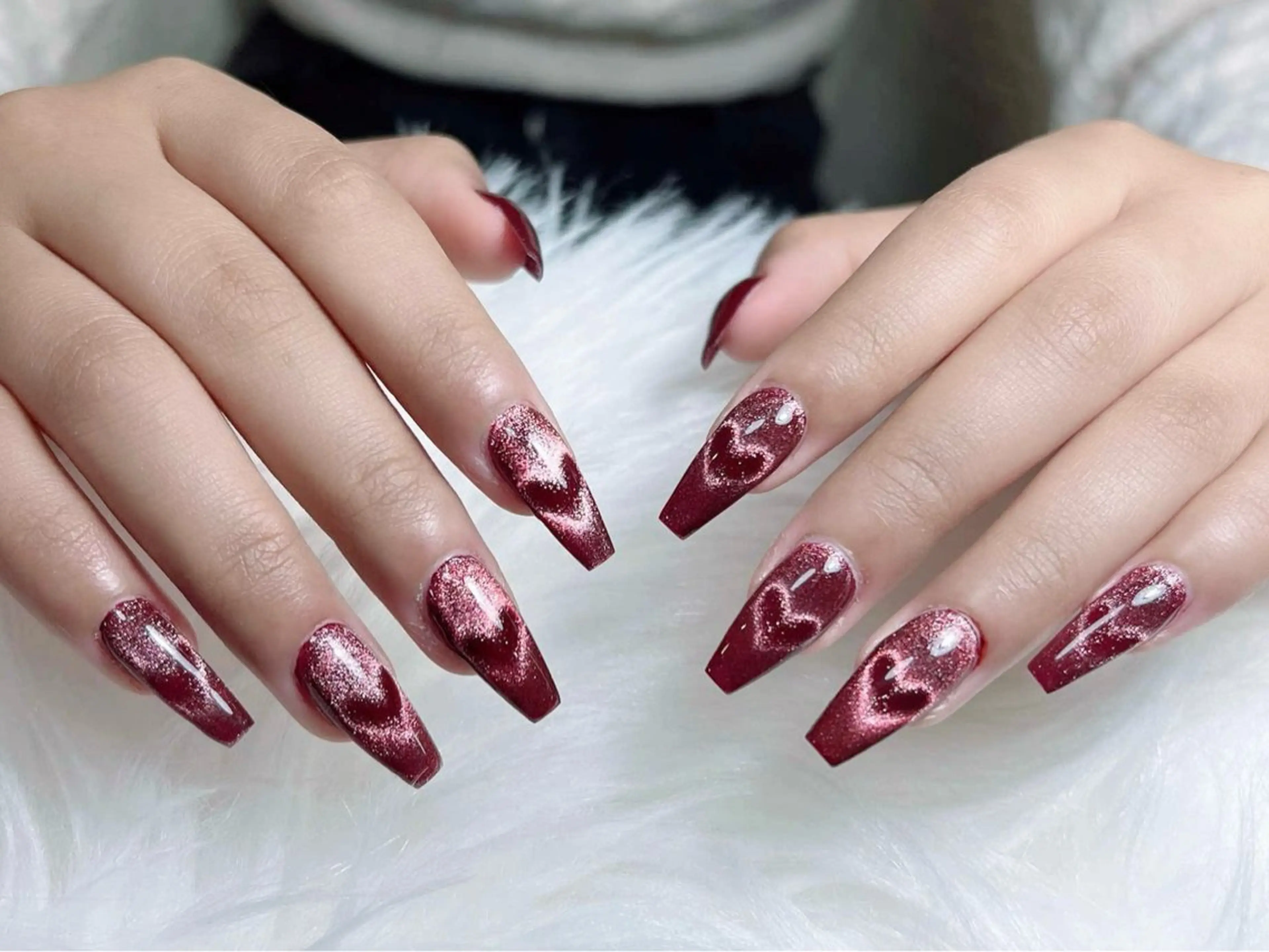 ネイル フレンチネイル ジェルネイル キラキラネイル 韓国ネイル マグネットネイル Julli nail studio所属・Julli NailStudioのネイルデザイン