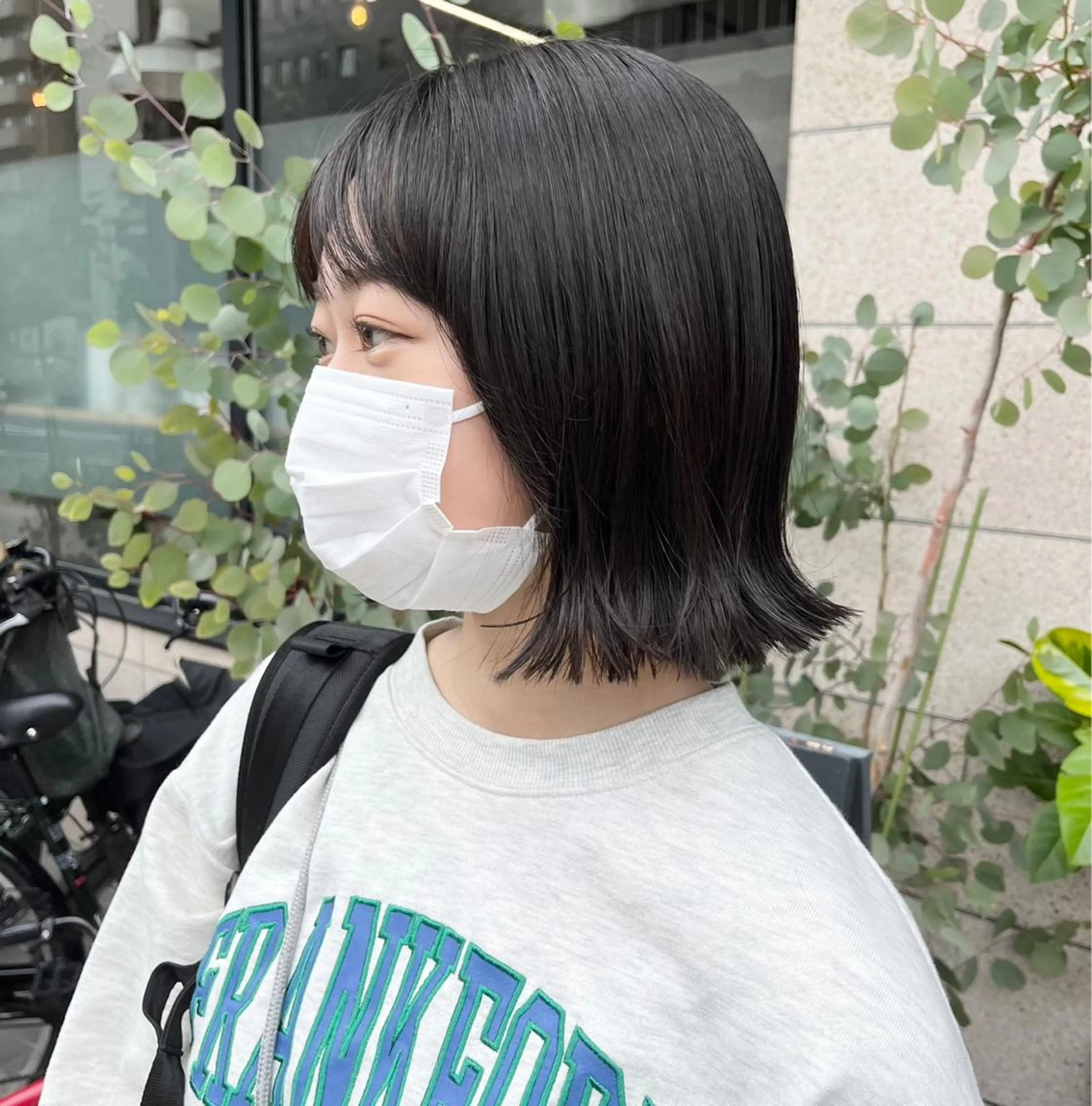 カラー 黒髪 ブルーカラー ブルーブラック カット ヘアカラー トリートメント 天王寺髪質改善なら よしみさん✨のヘアスタイル