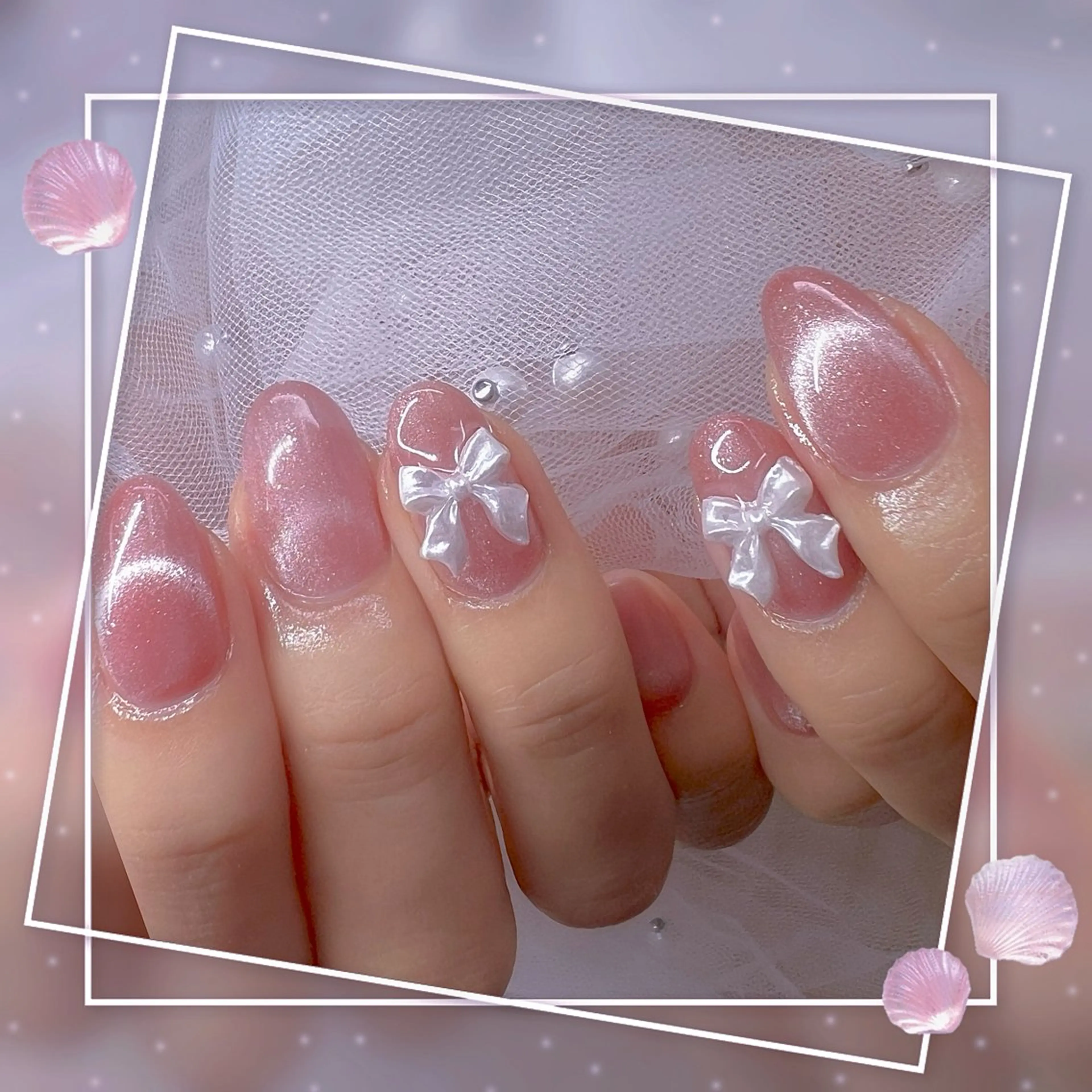 ネイル チークネイル フレンチネイル ガーリー グラデーション マグネットネイル ハンドネイル Chill Nailsalonのネイルデザイン