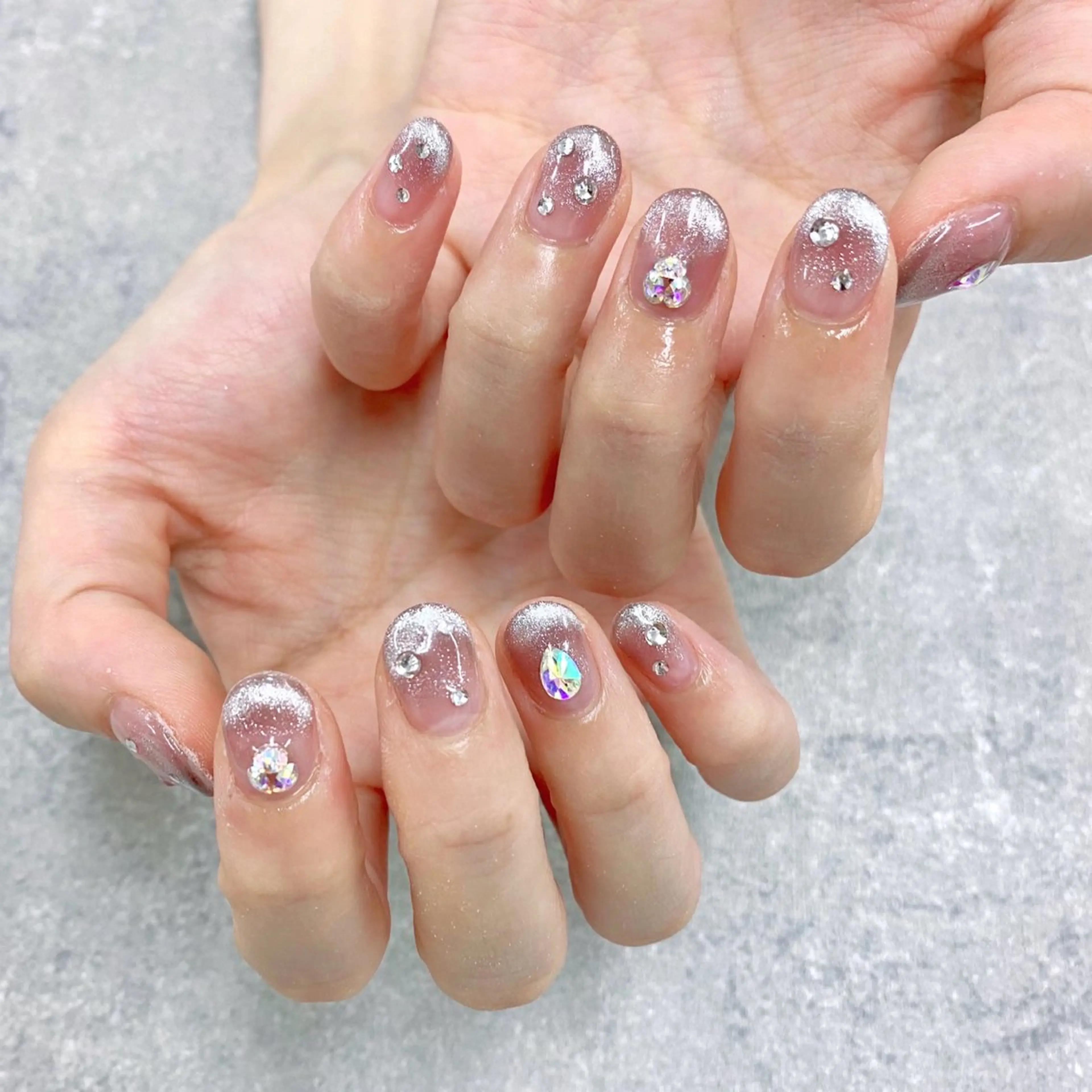 ネイル フットネイル フレンチネイル ジェルネイル ガラスフレンチ グラデーション ハンドネイル NUMAZAWA KASUMIのネイルデザイン