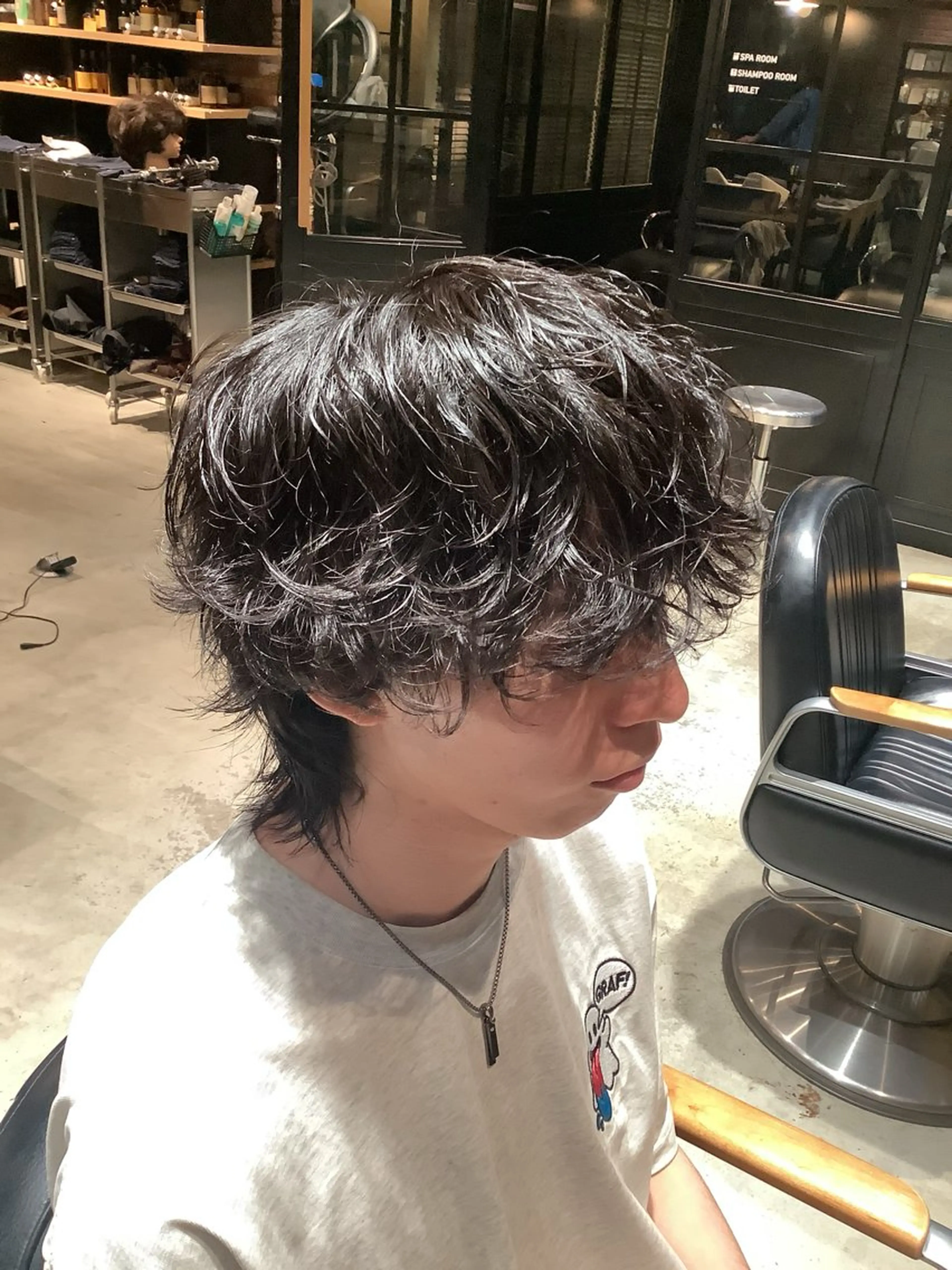 パーマ メンズ 波巻きパーマ 田中 美月のヘアスタイル