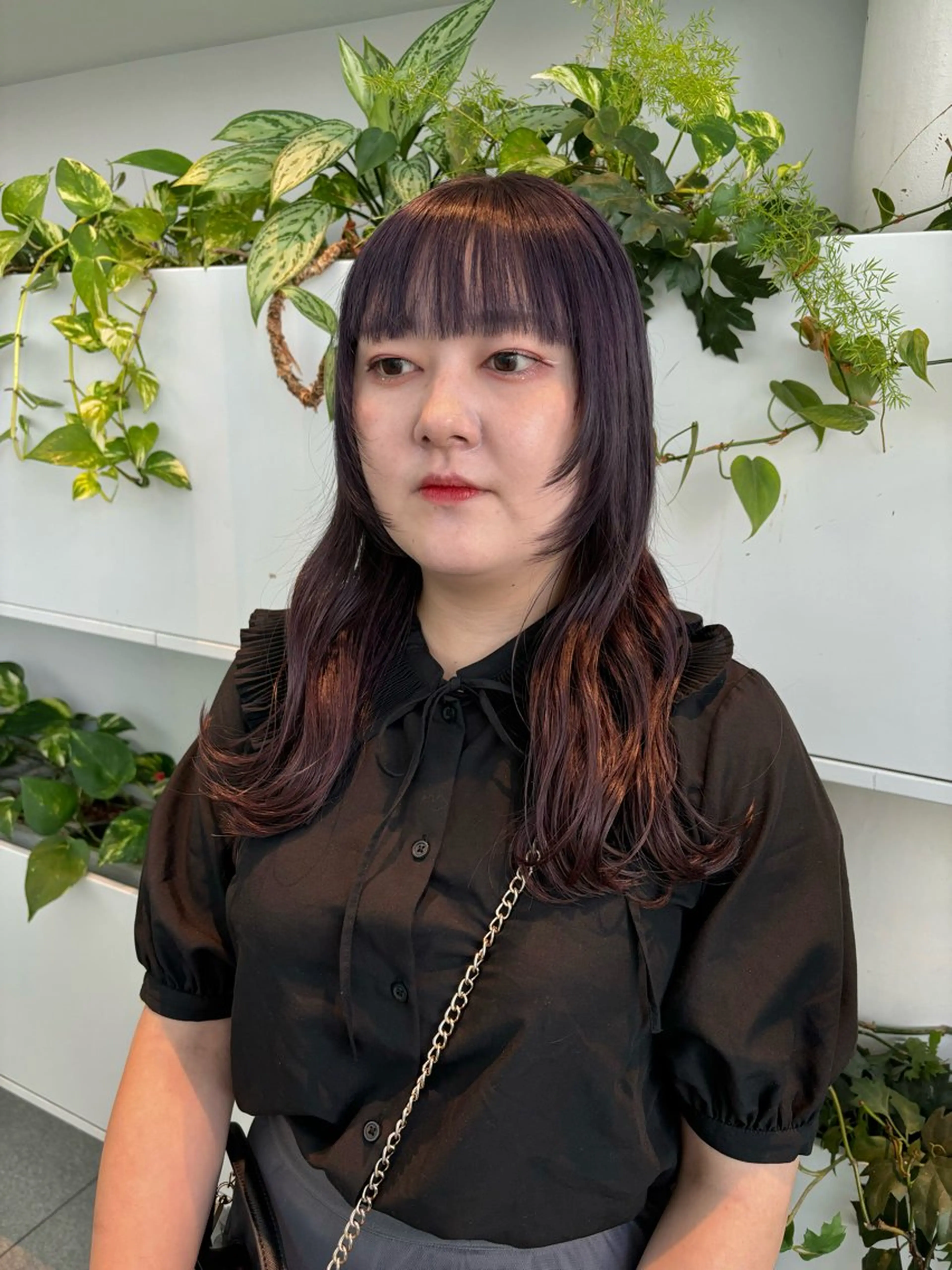 ロング カラー ラベンダーカラー 顔周りカット レイヤーカット くさかみさき🌼暖色 /韓国風/オタク🌼のヘアスタイル
