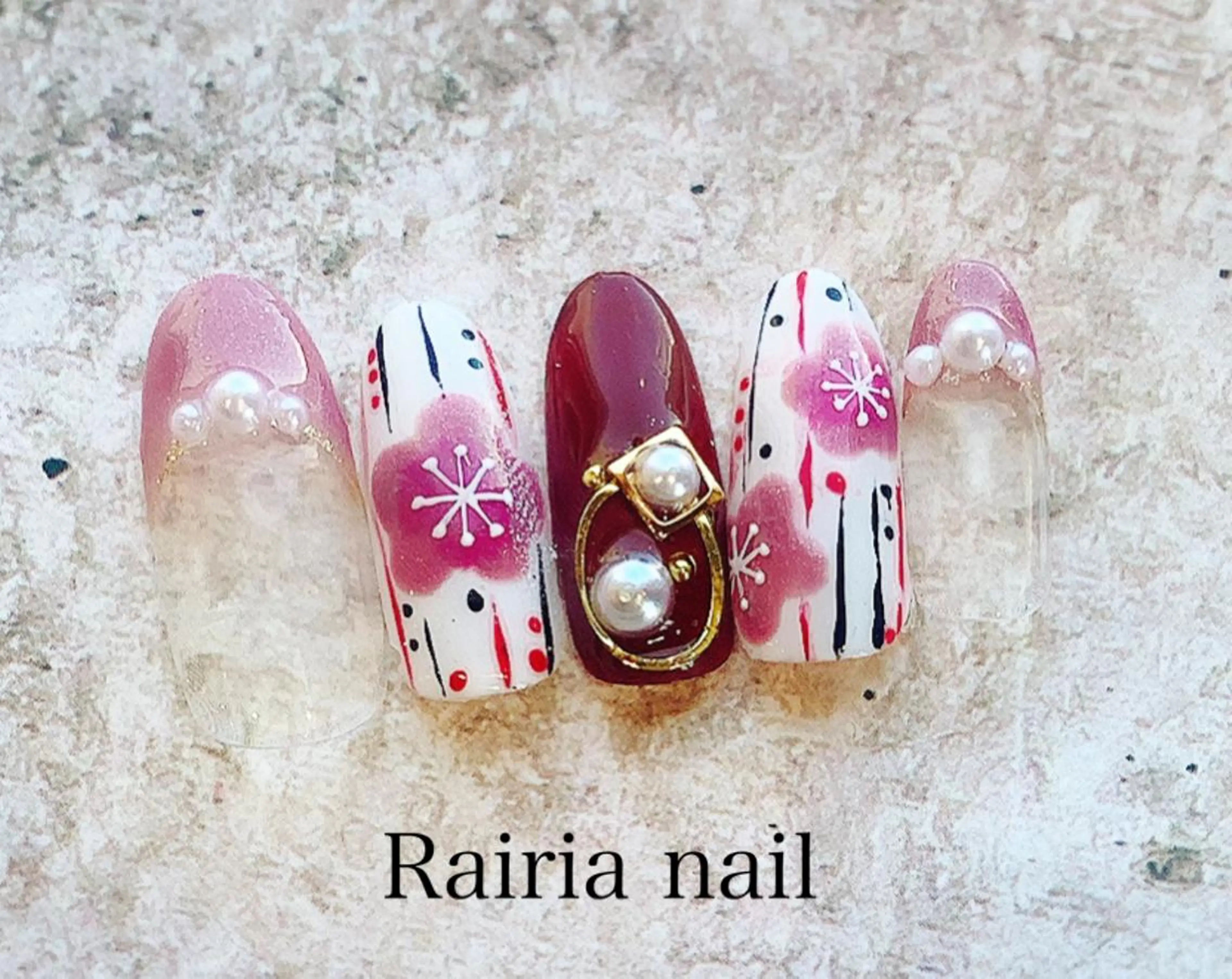 ネイル アートネイル ジェルネイル パラジェル 冬ネイル Rairia nail本八幡店のネイルデザイン